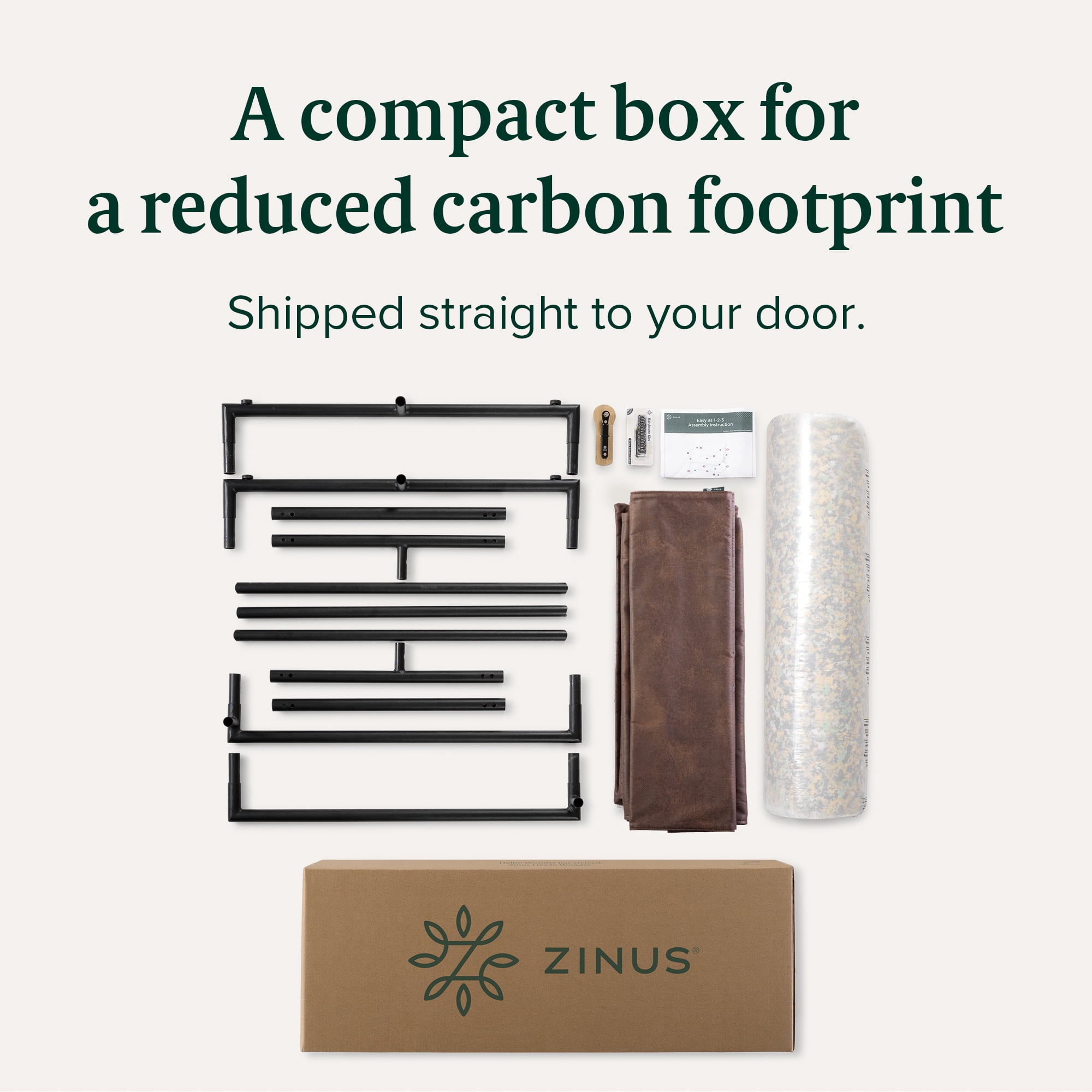 Zinus Aidan Faux Leather Sling Indoor Accent Chair, Cocoa Brown - Image 10