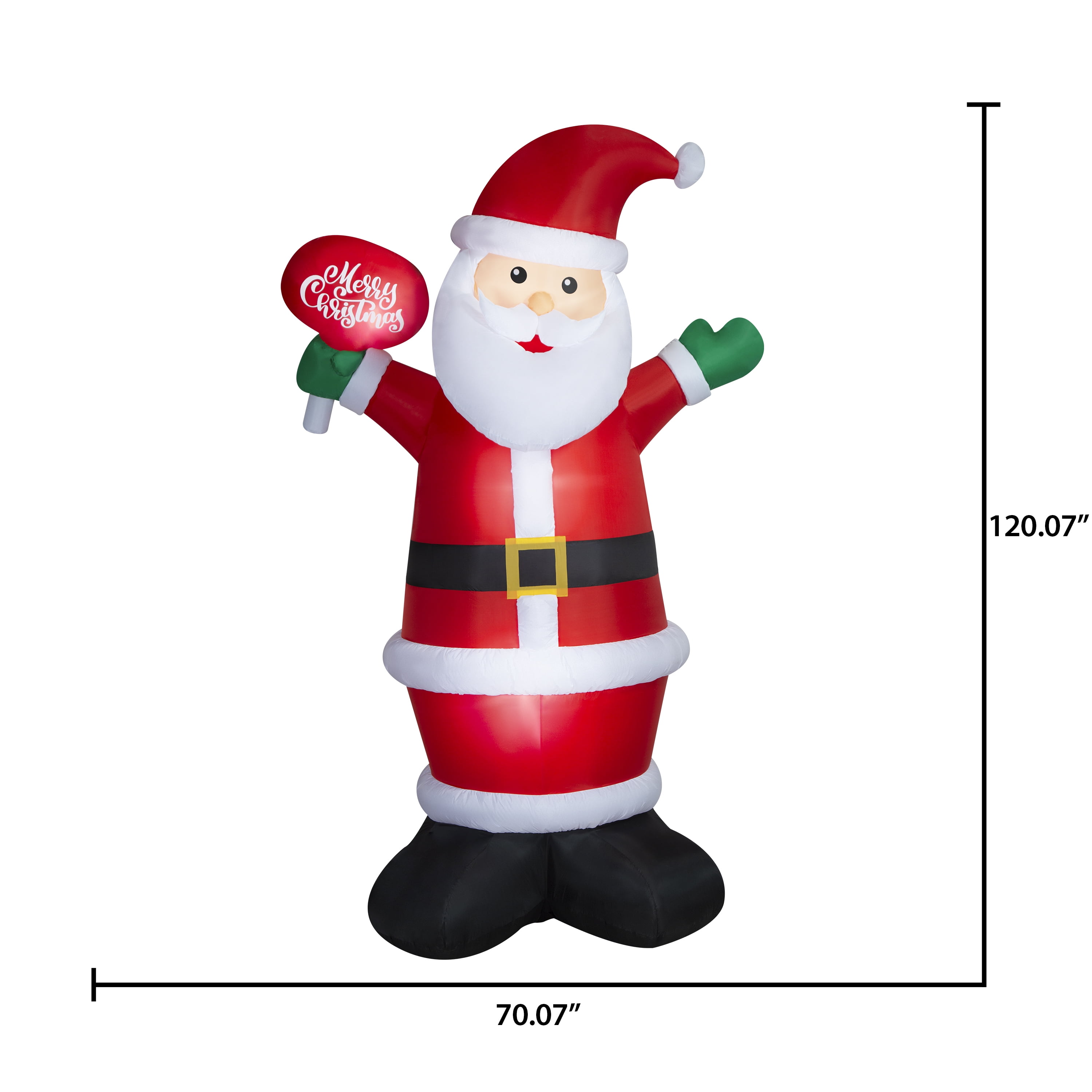 10 ft Giant Inflatable Santa Claus w/ Merry Christmas Sign, Airblown Inflatables Yard Decoration - Image 2