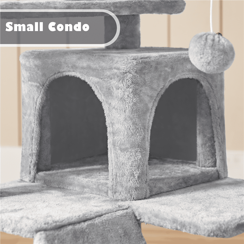 Renwick 54.5" Cat Tree Tower with Condos and Scratching Posts, Light Gray - Image 8