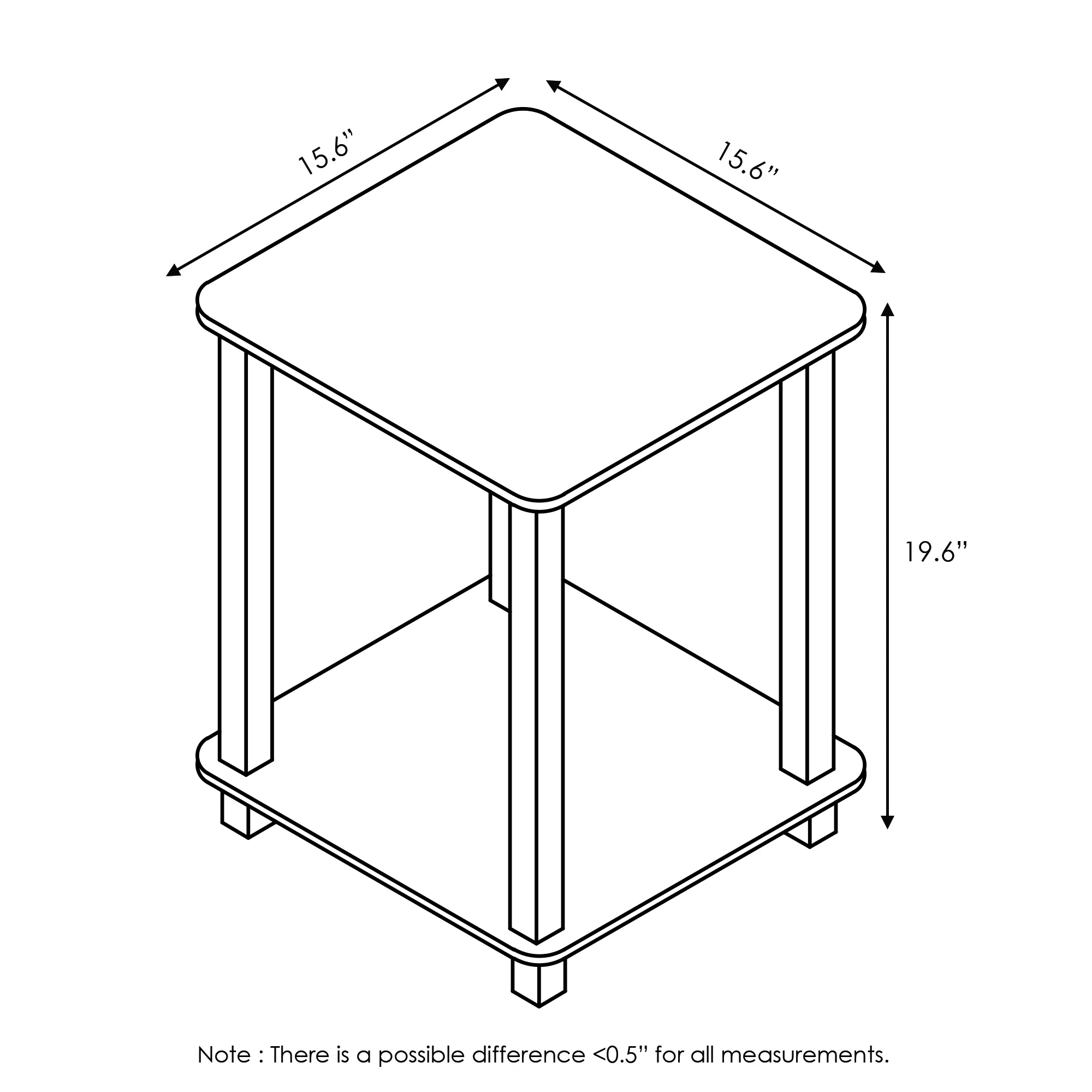 Furinno Simplistic End Table, Set of Two, Espresso/Black - Image 4