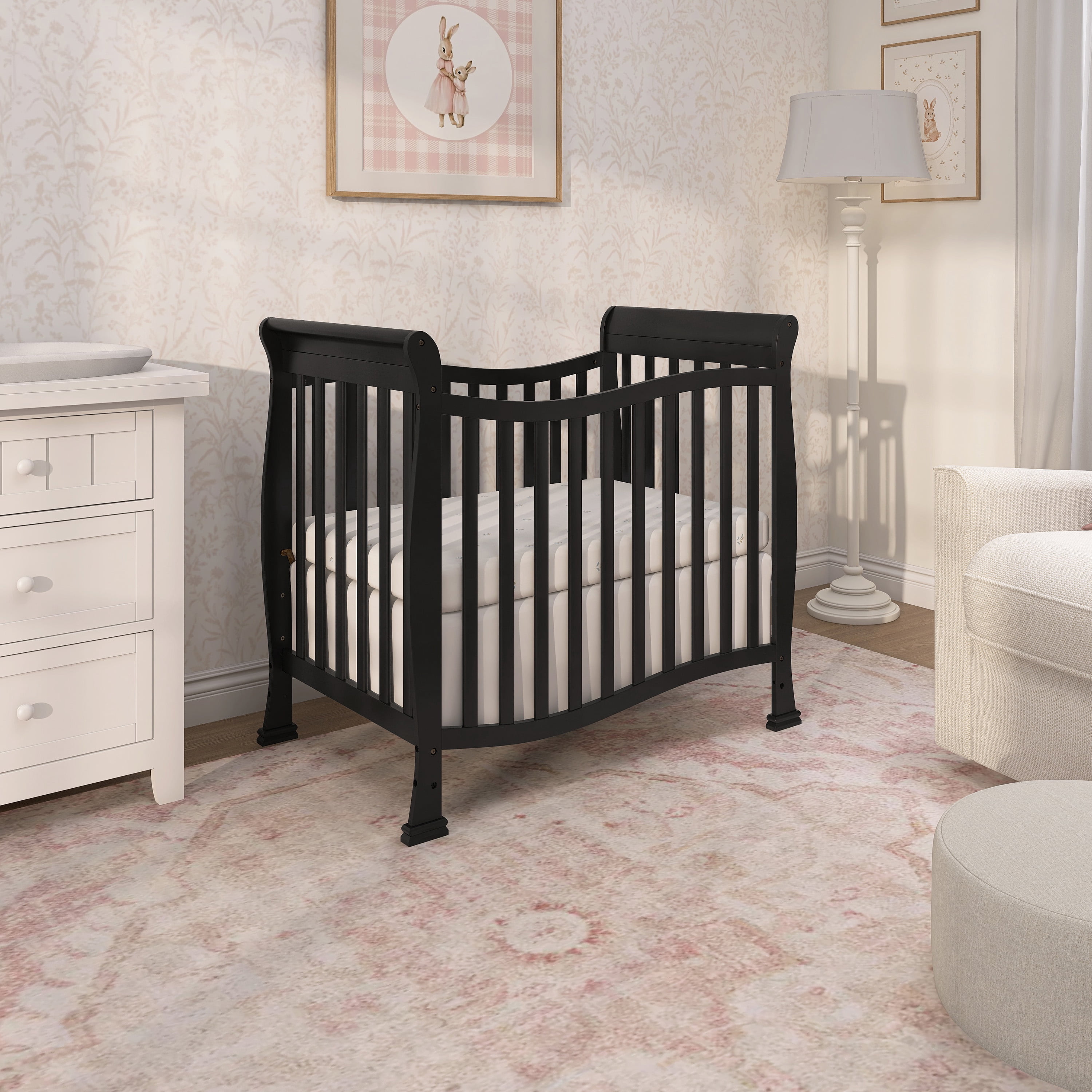 Dream On Me Piper 4-in-1 Convertible Mini Crib, Black - Image 9