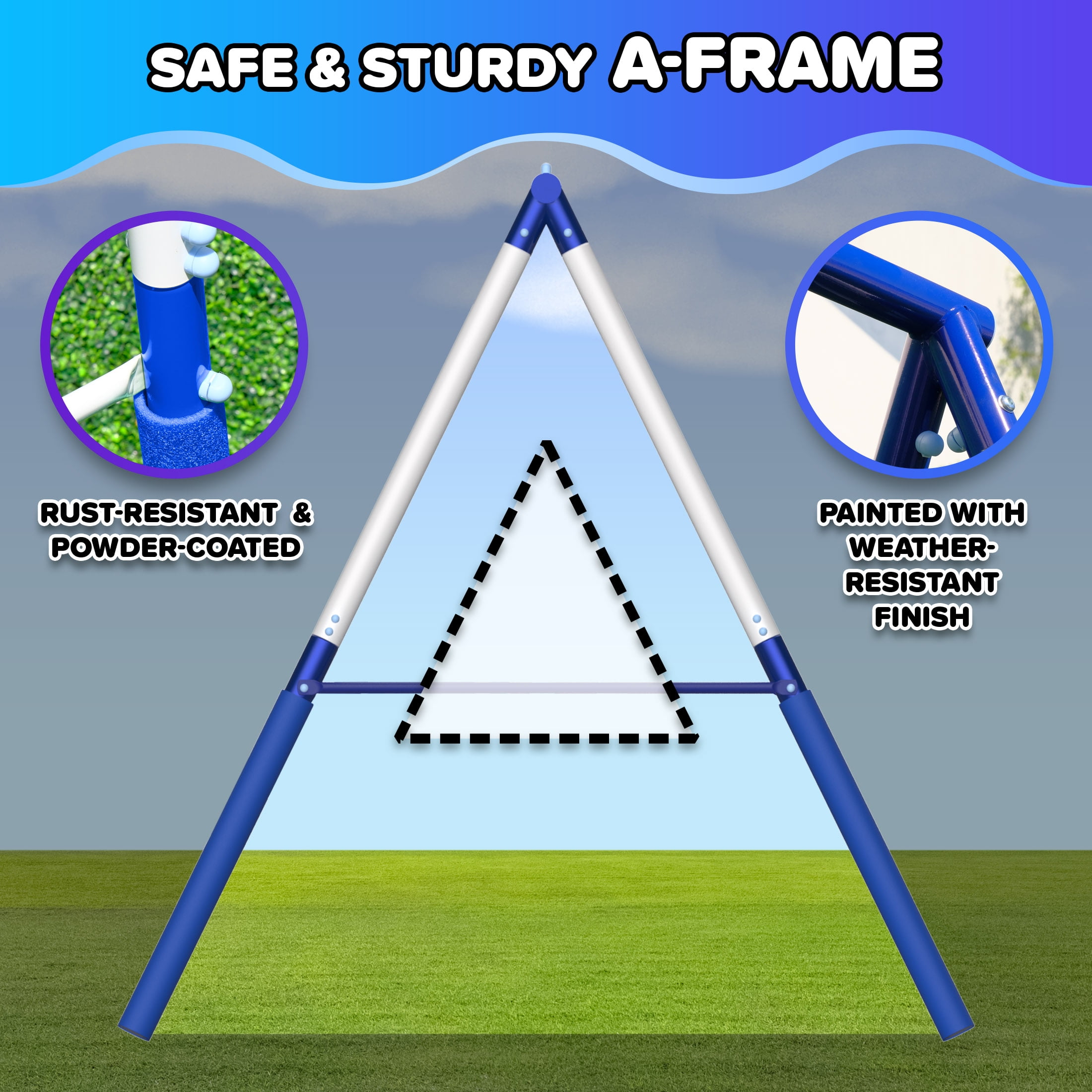 Sportspower Super 10 Metal Swing Set with Saucer Swing, Standing Swing, Teeter-Totter, Lifetime Warranty on Slide & Bonus Anchor Kit, Great for Kids 3-8 - Image 2