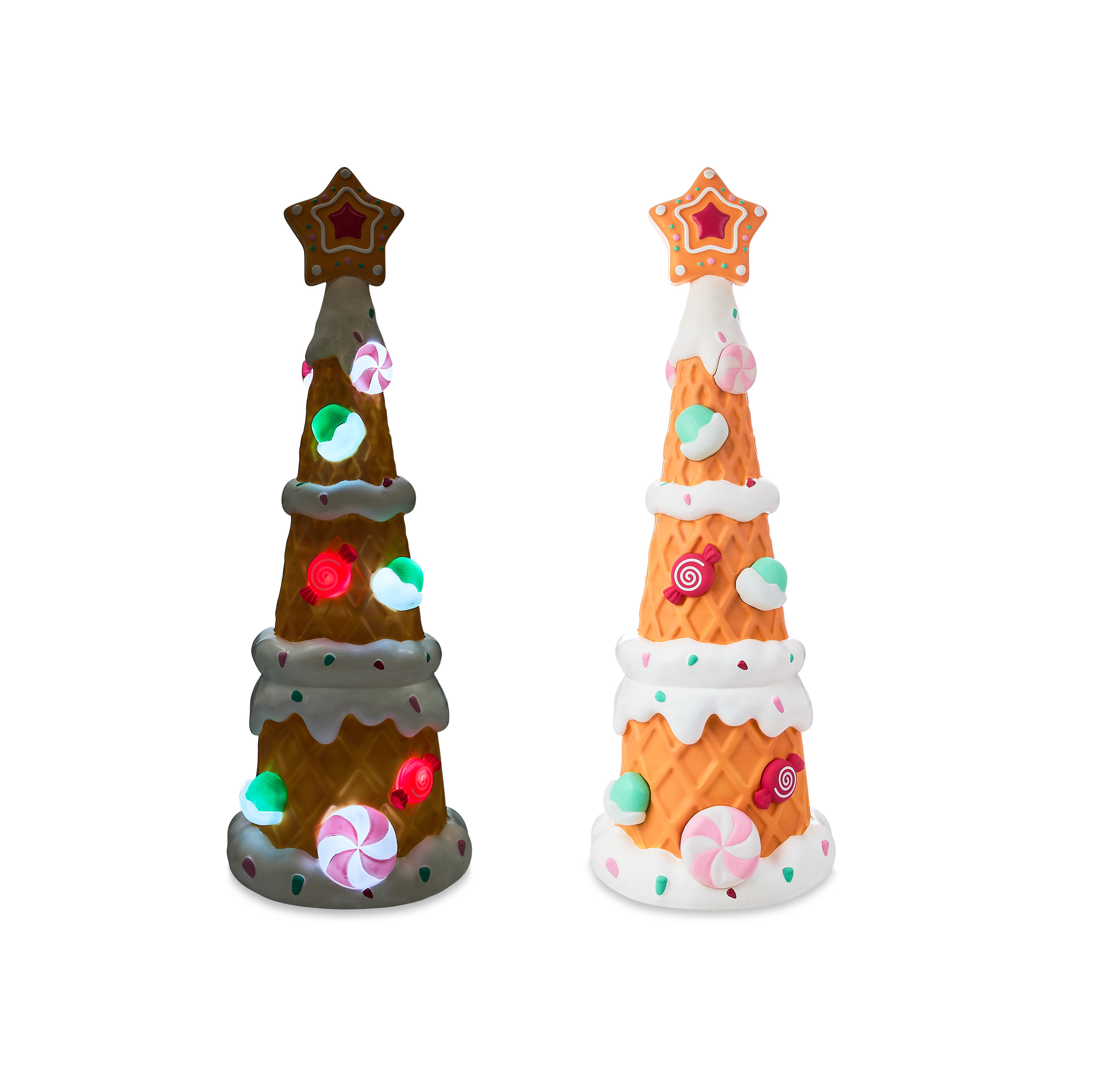 Light-up Pastel Gingerbread Waffle Tree, 36 in, by Holiday Time, Christmas Decoration - Image 2