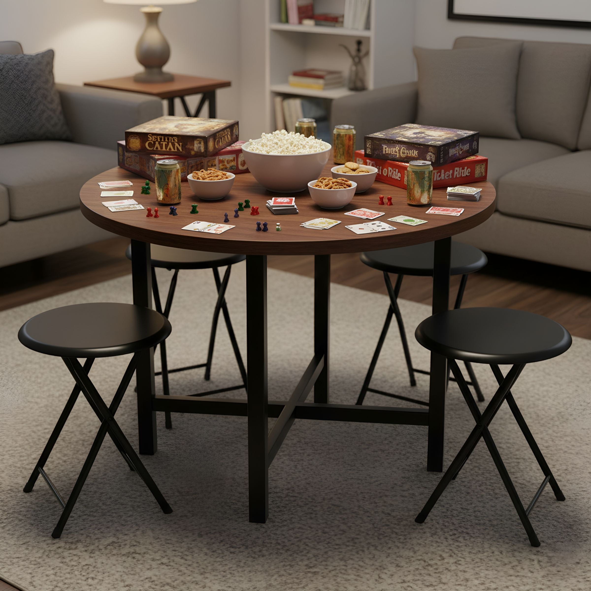 Lavish Home Backless 18-Inch Folding Stool with 225lb Capacity (Black) - Image 7