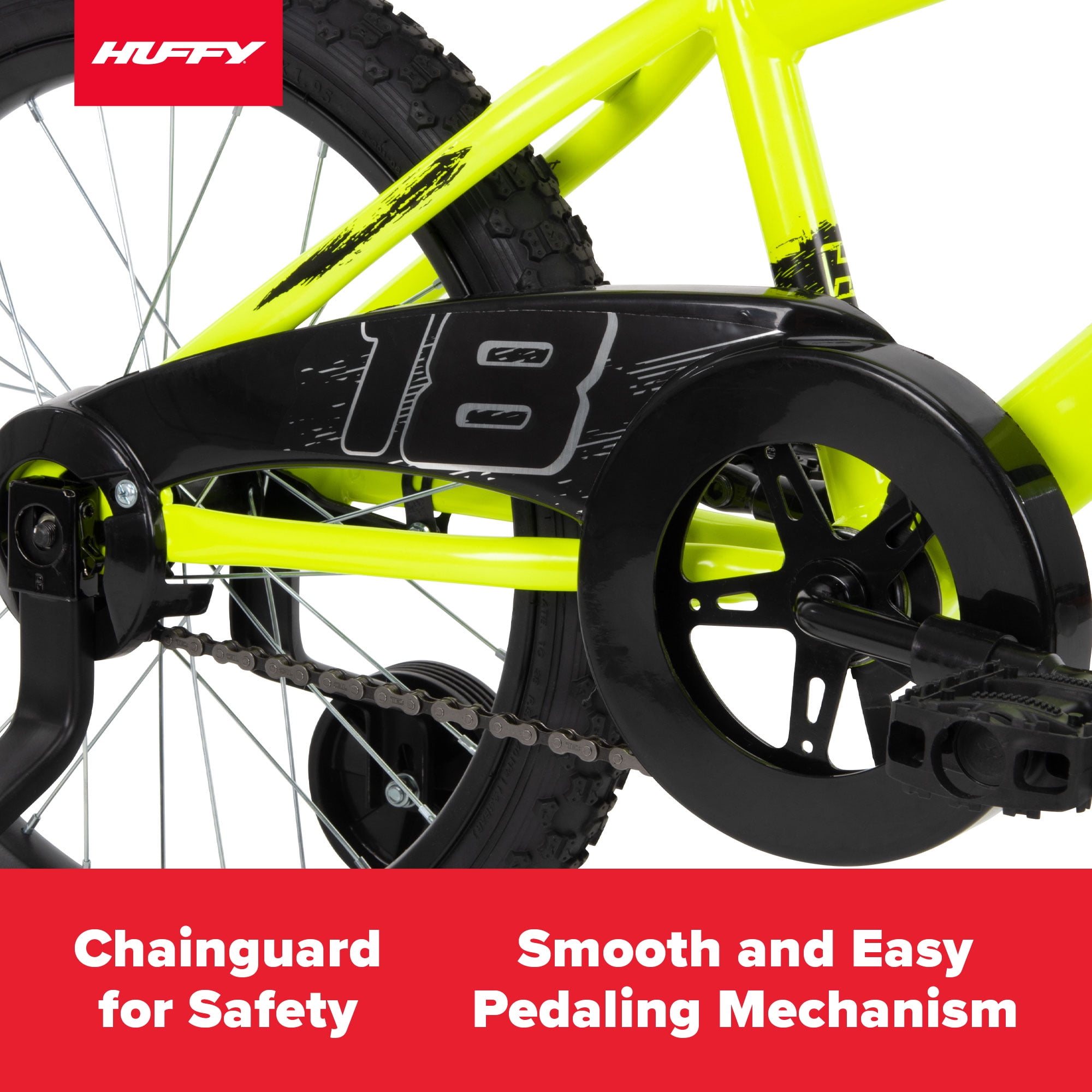 Huffy 18" Rock It Kids' Bike, Fits Riders 3'5" - 4'1", Yellow, Child, Boy's - Image 5