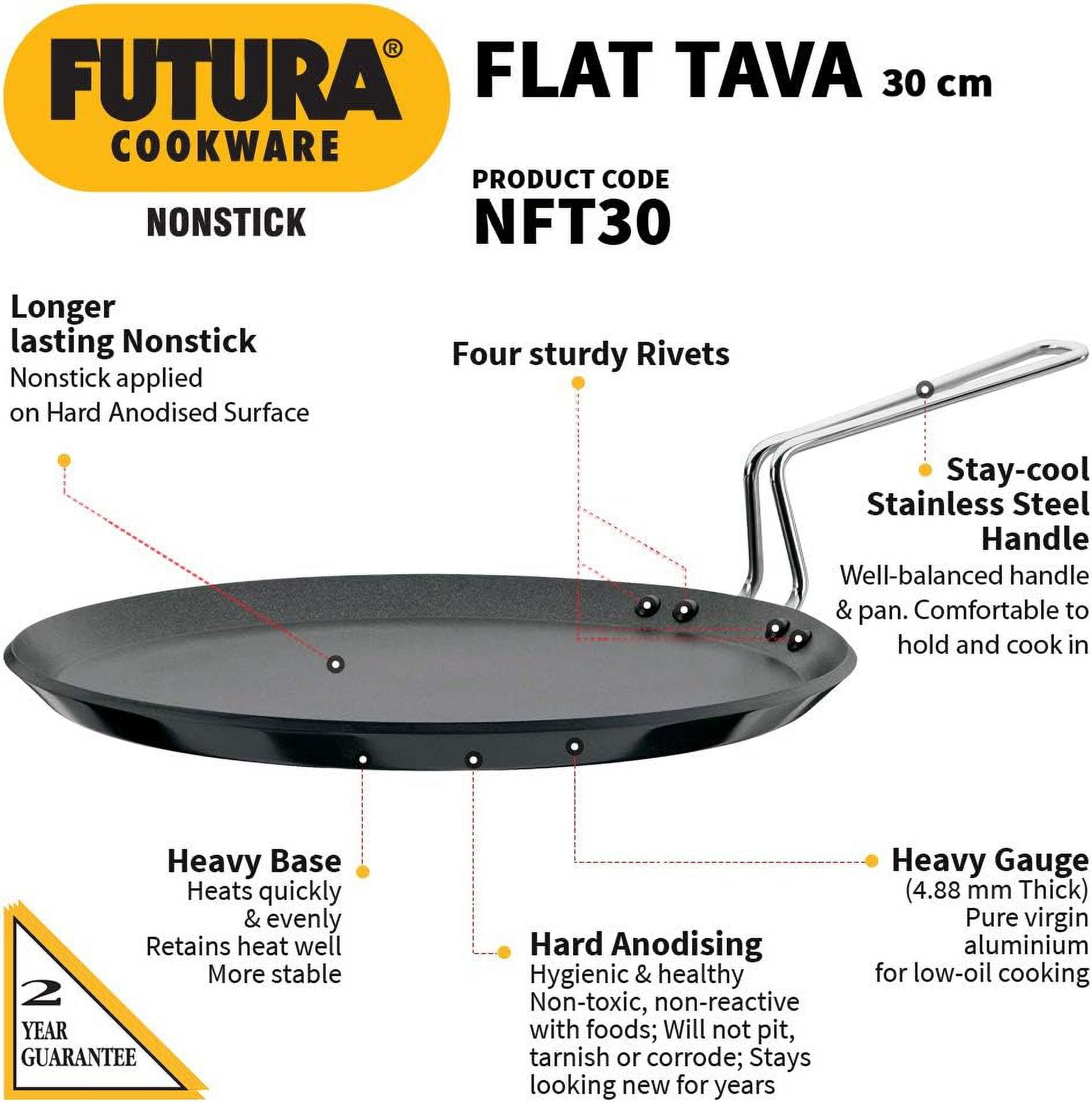 Hawkins Futura Non-Stick 11" Flat Tava Griddle, 30 cm - Image 2