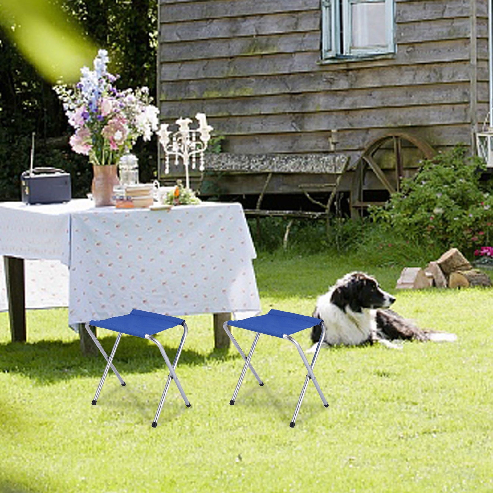 1 Pack Folding Camp Stools For Adults 15 Inch Tall Sturdy Heavy Duty Portable Camping Stools For Fishing Sitting Hold 300lbs Heavy People Blue - Image 7