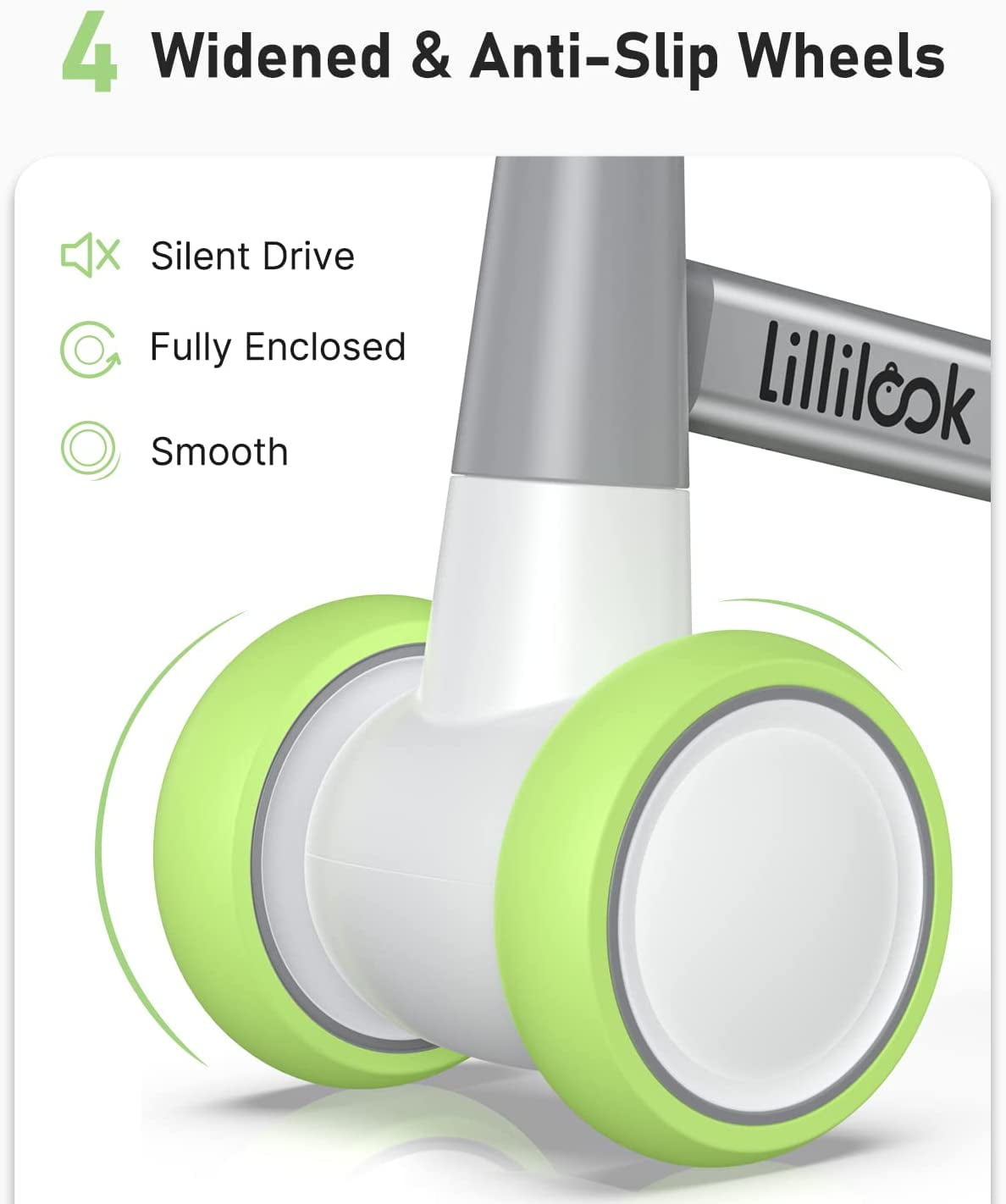 Lillilook Baby Balance Bikes with 4 Wheels for 18-36 Months, Toddler Bicycle for Boys Girls Gift - Image 8