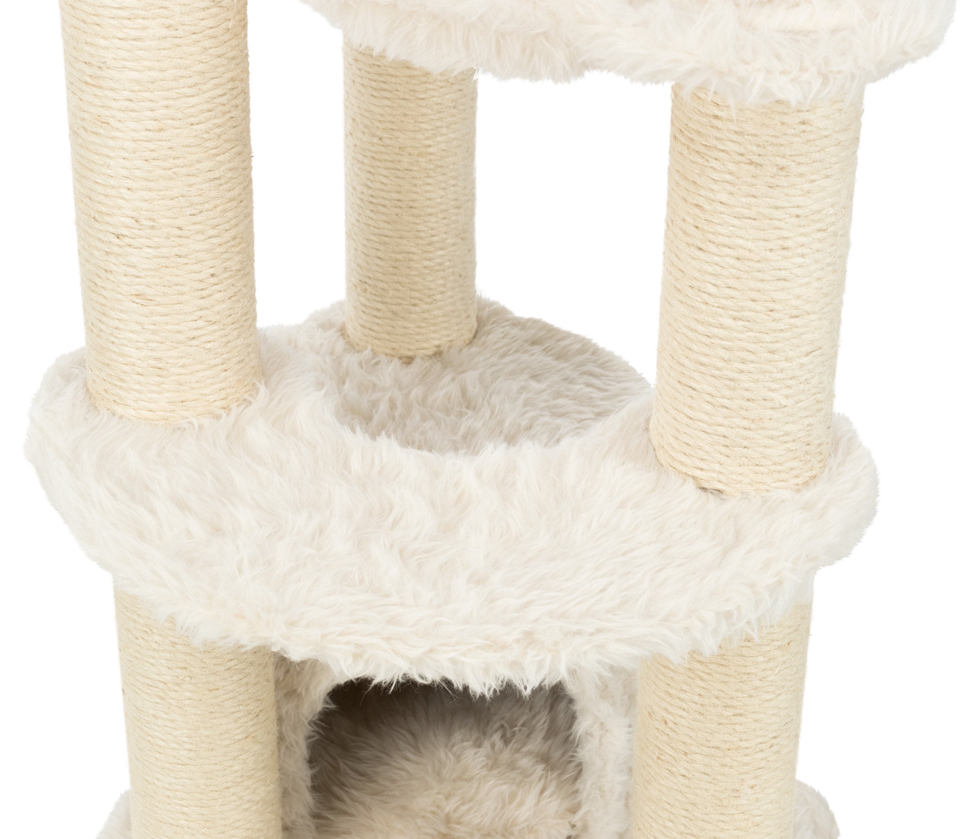 TRIXIE Baza Junior Jute & Plush 3-Level 39" Cat Tower, Scratching Posts and Condo, Cream - Image 3