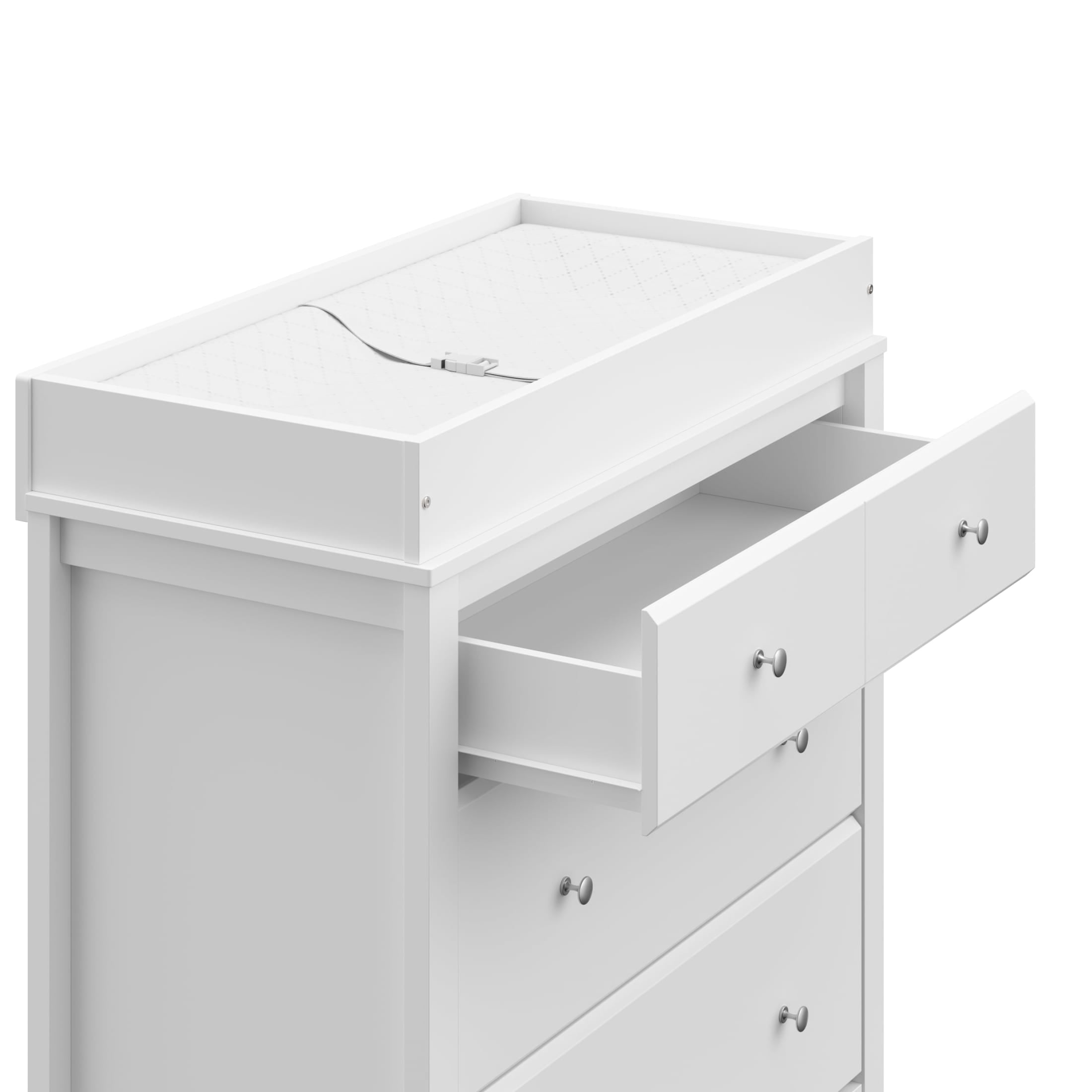 Storkcraft Horizon 3 Drawer Chest with Infant Changing Topper, White - Image 2