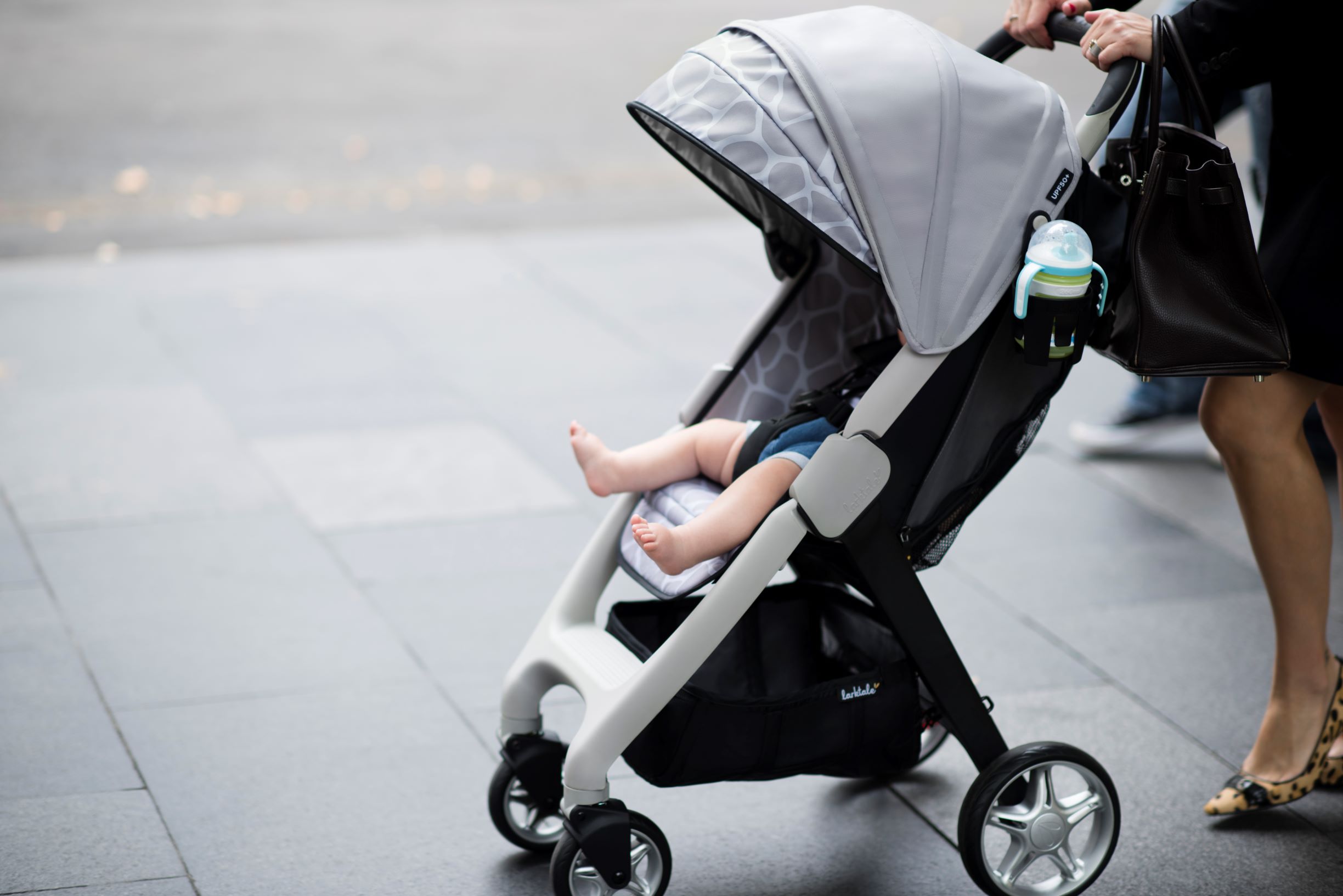 Larktale Chit Chat Compact Lightweight Travel Stroller, Mornington Grey - Image 16