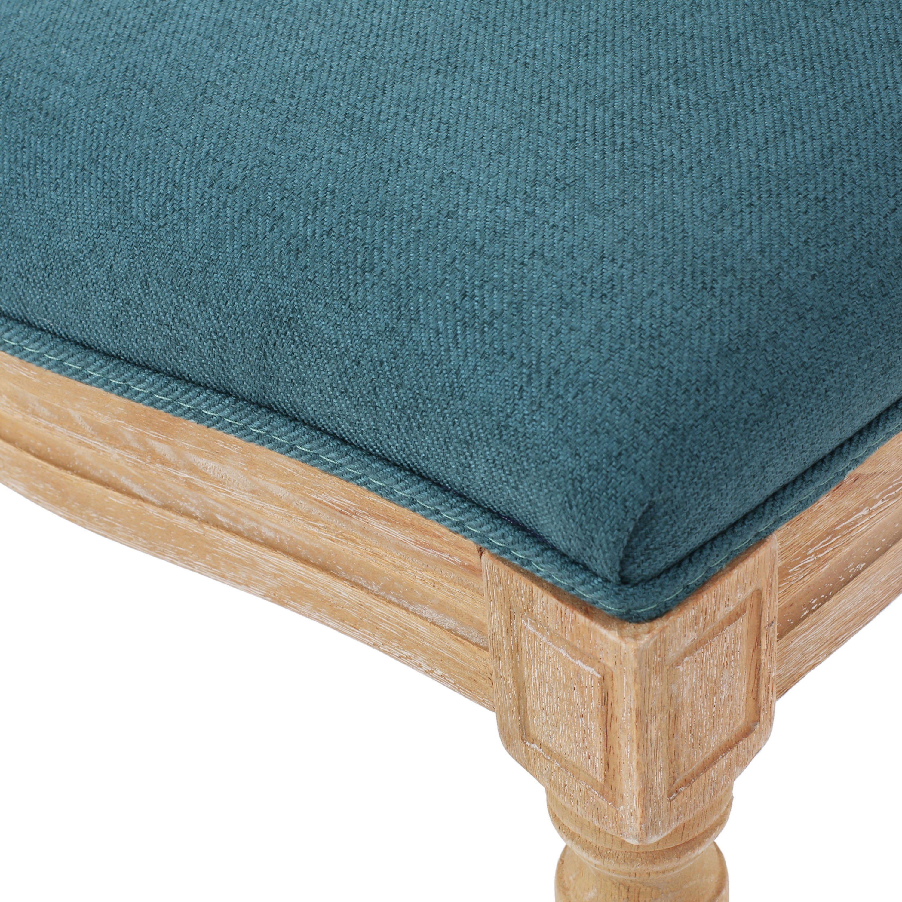 Noble House Karter Indoor French Fabric Dining Chairs, Set of 4, Dark Teal - Image 5