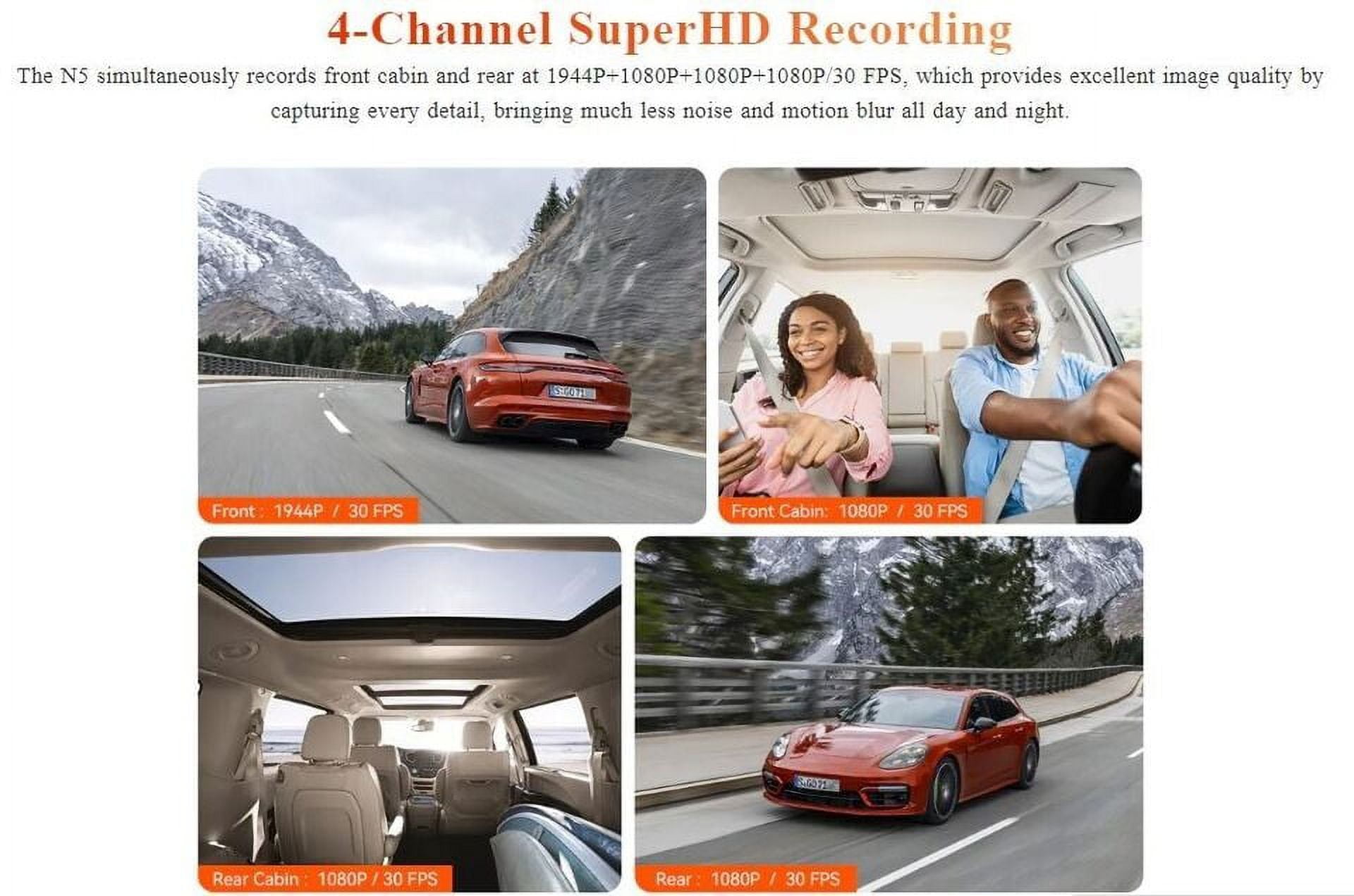 Vantrue N5 4 Channel Dashcam | GPS | WiFi | Voice Control | 512GB Support (Memory Card Not Included) - Image 3