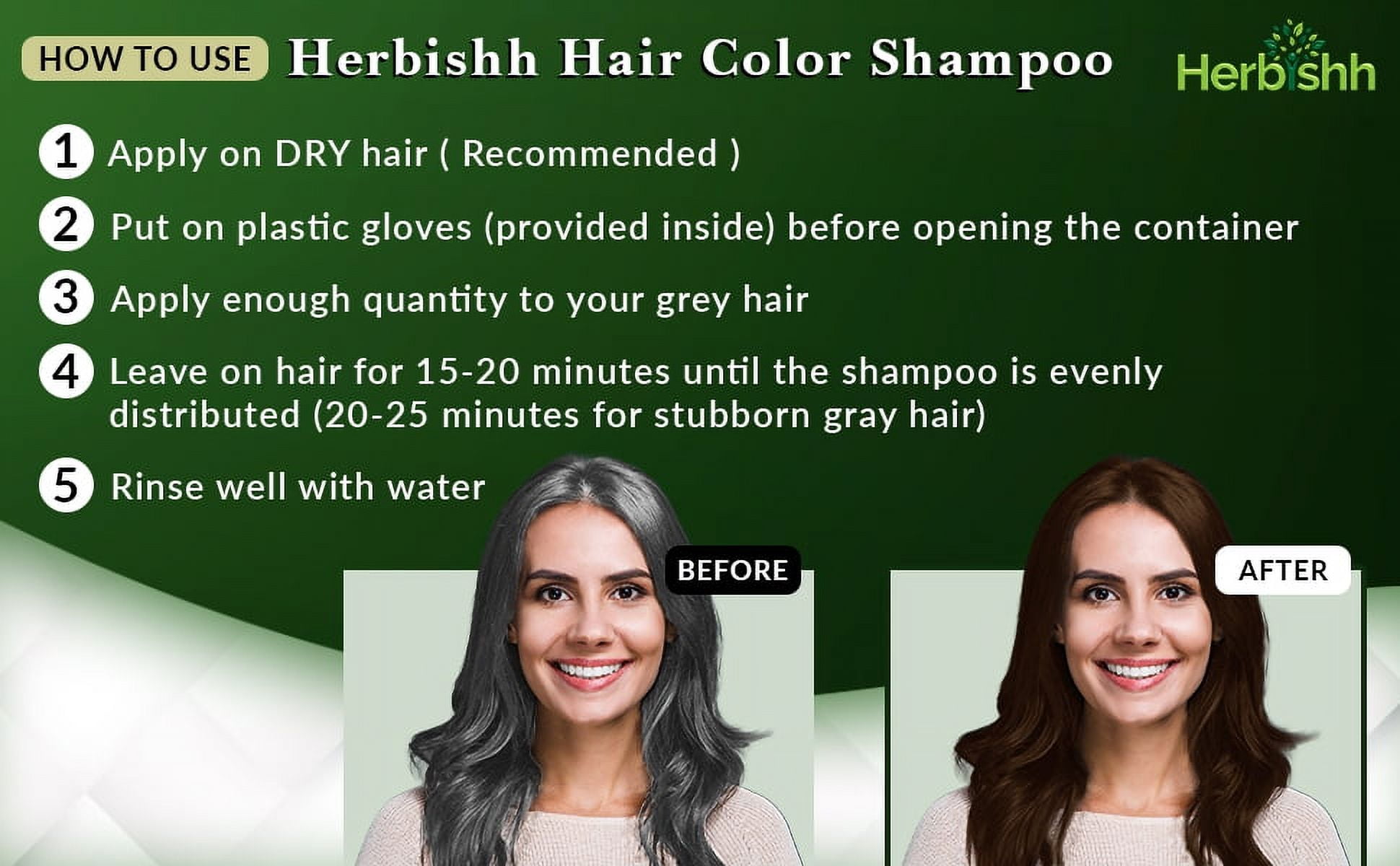 Herbishh Combo Pack - 2 Pc Hair Color Shampoo, Long Lasting Color, (500 ml, Dark Brown) + 1 Pc Argan Hair Mask, Nourishes Dry & Frizzy Hair (150 ml) - Image 2