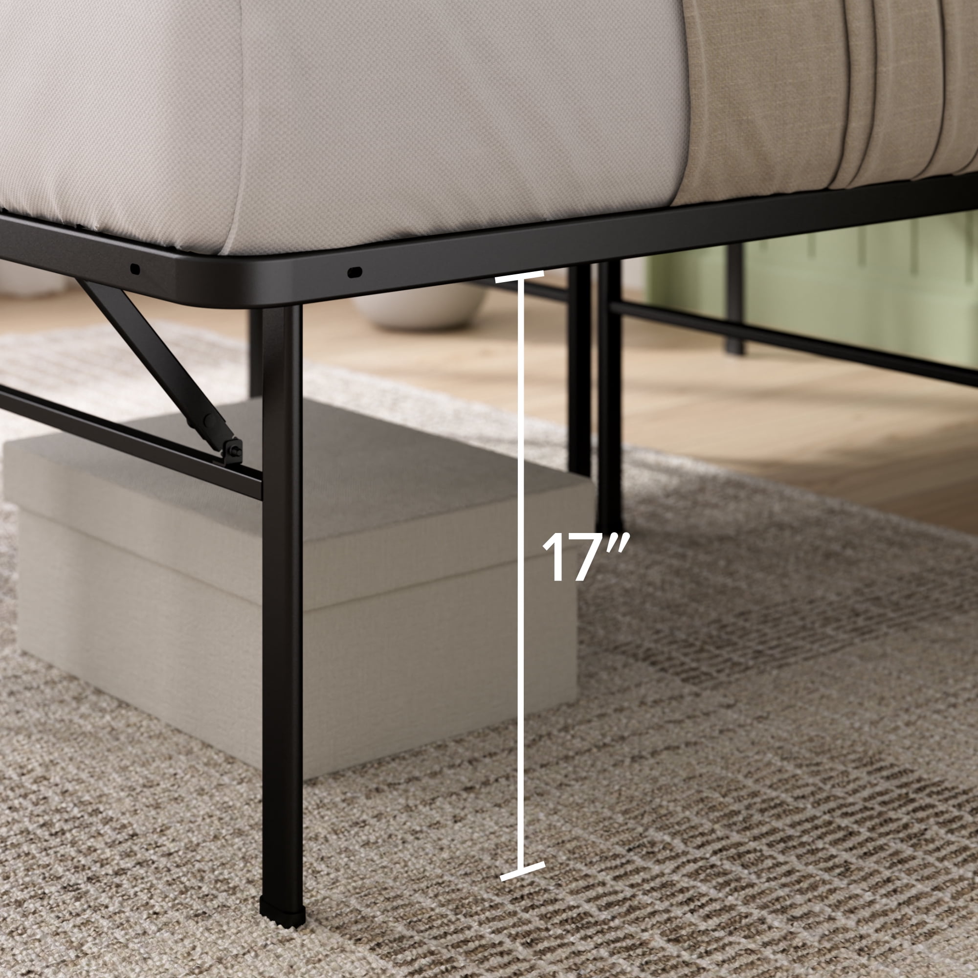 Zinus 18" Metal Smartbase Heavy Duty Bed Frame Foundation, Queen - Image 8