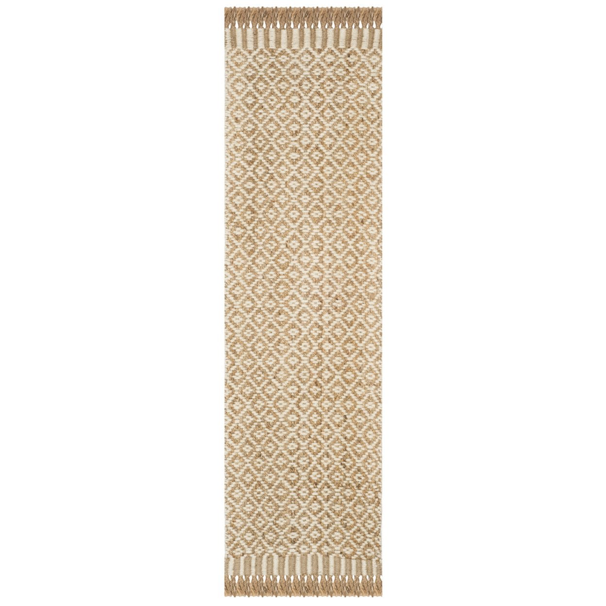 SAFAVIEH Natural Fiber Johanna Geometric Jute Area Rug, Natural/Ivory, 5' x 8' - Image 5