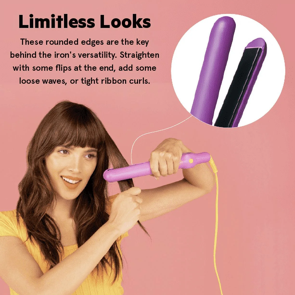 FLOWER Hair Tools Professional 1" Ceramic Tourmaline Flat Iron Hair Straightener, Purple - Image 4