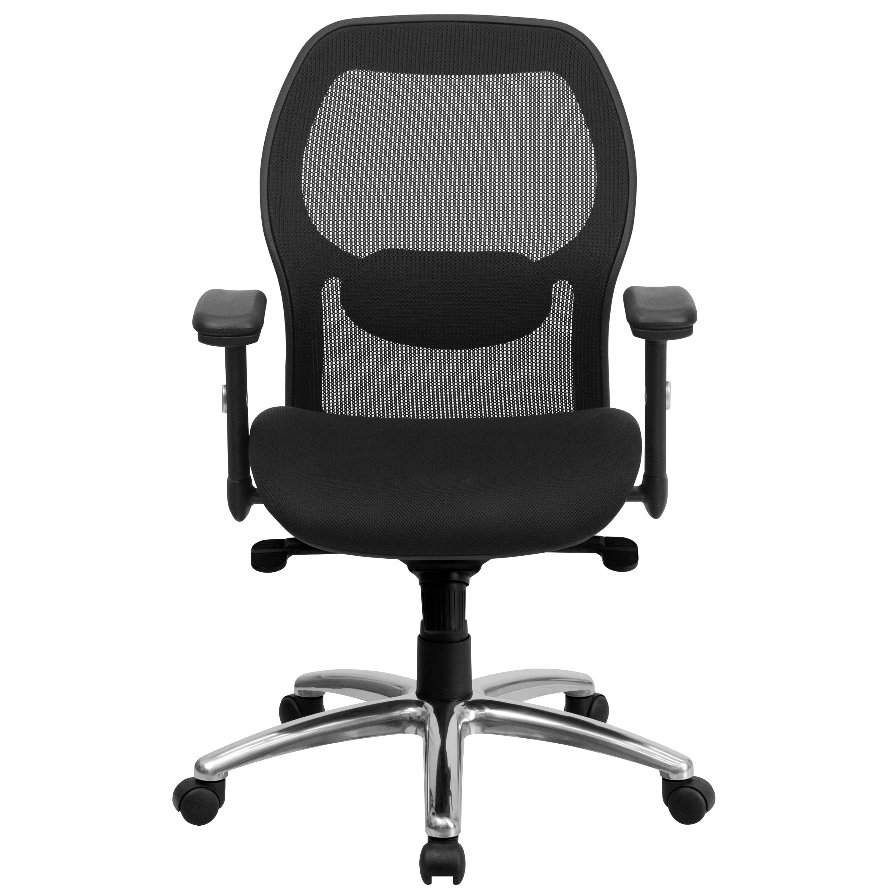 Flash Furniture Mid-Back Black Super Mesh Executive Swivel Office Chair with Knee Tilt Control and Adjustable Lumbar & Arms - Image 2