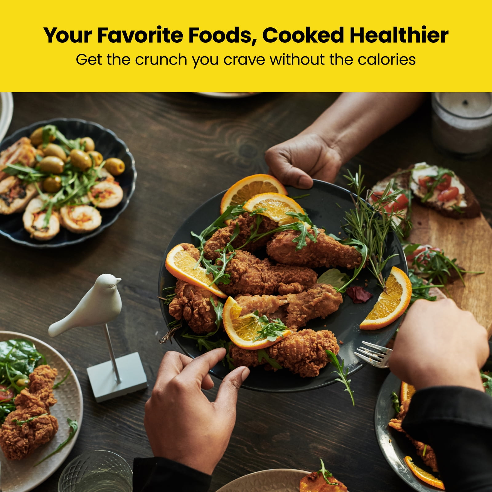 Chefman TurboFry™ Air Fryer with Adjustable Temp Control, Built In Timer, Black, 2 Quart - Image 2