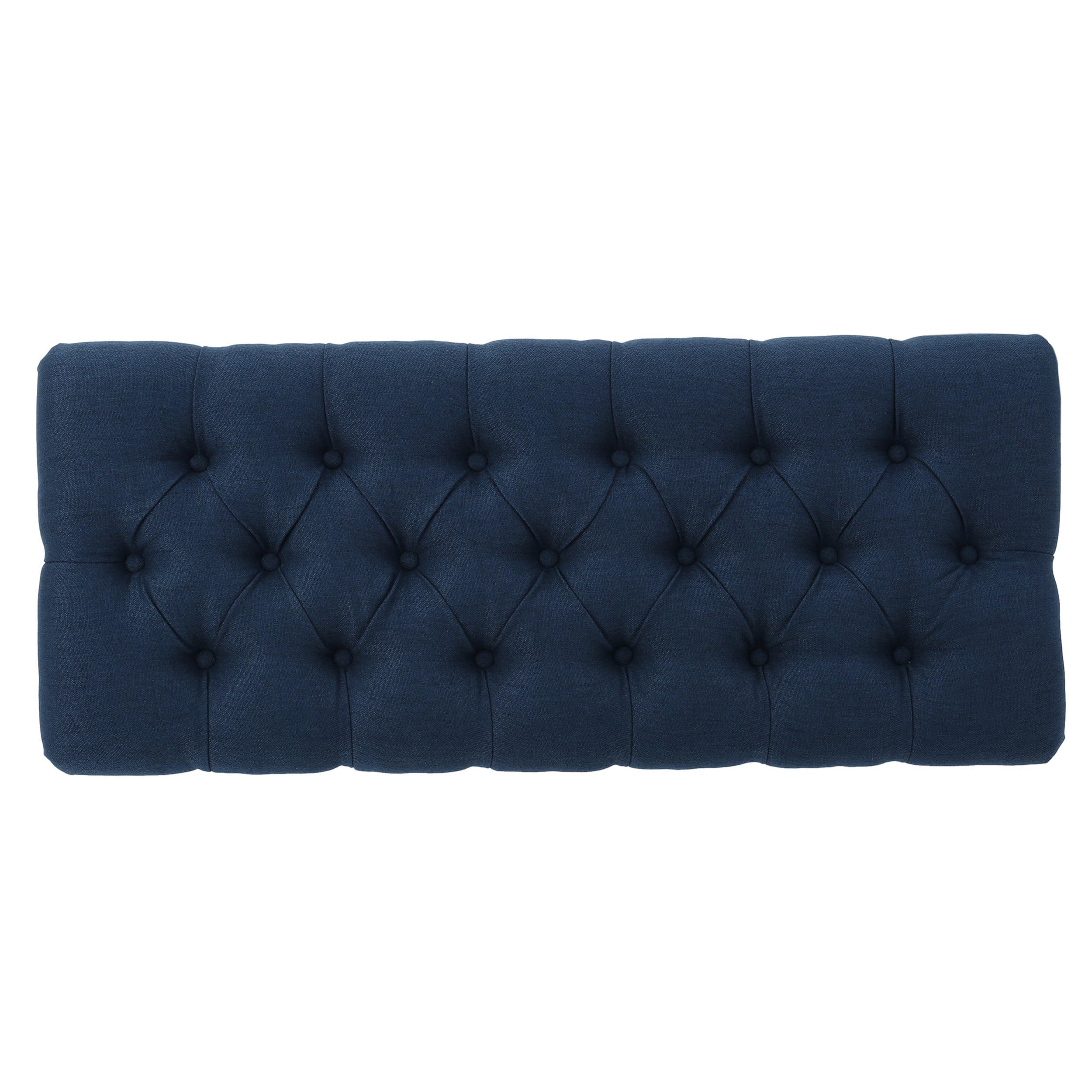 Noble House Enzo Fabric Ottoman Bench, Dark Blue - Image 3