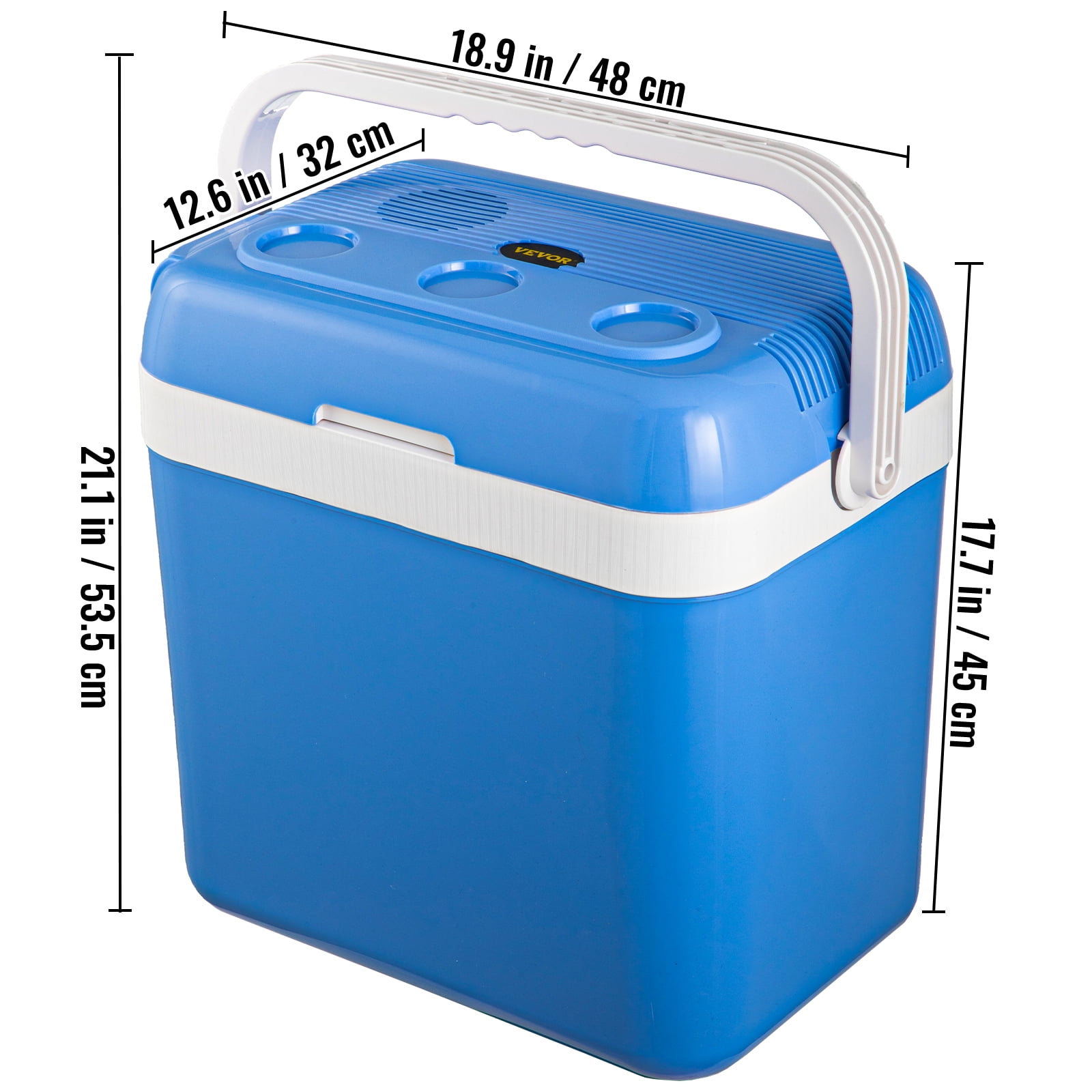 VEVOR Electric Cooler and Warmer, 34 Quart Portable Thermoelectric Fridge, Plug in Refrigerator with Collapsible Handle, 110V AC Home Power Cord & 12V Car Adapter for Camping Travel & Picnics - Image 7