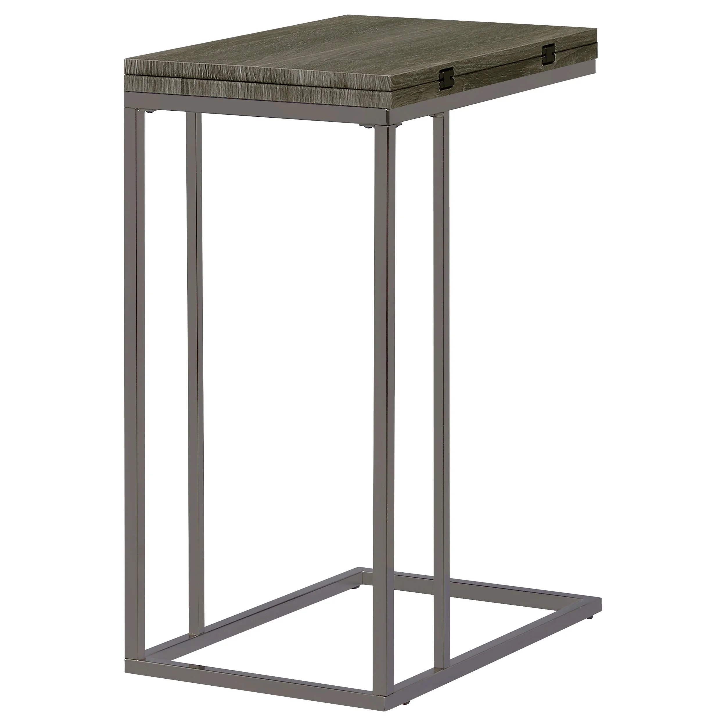 Pedro Expandable C-Shaped Sofa Side Table Weathered Grey - Image 13