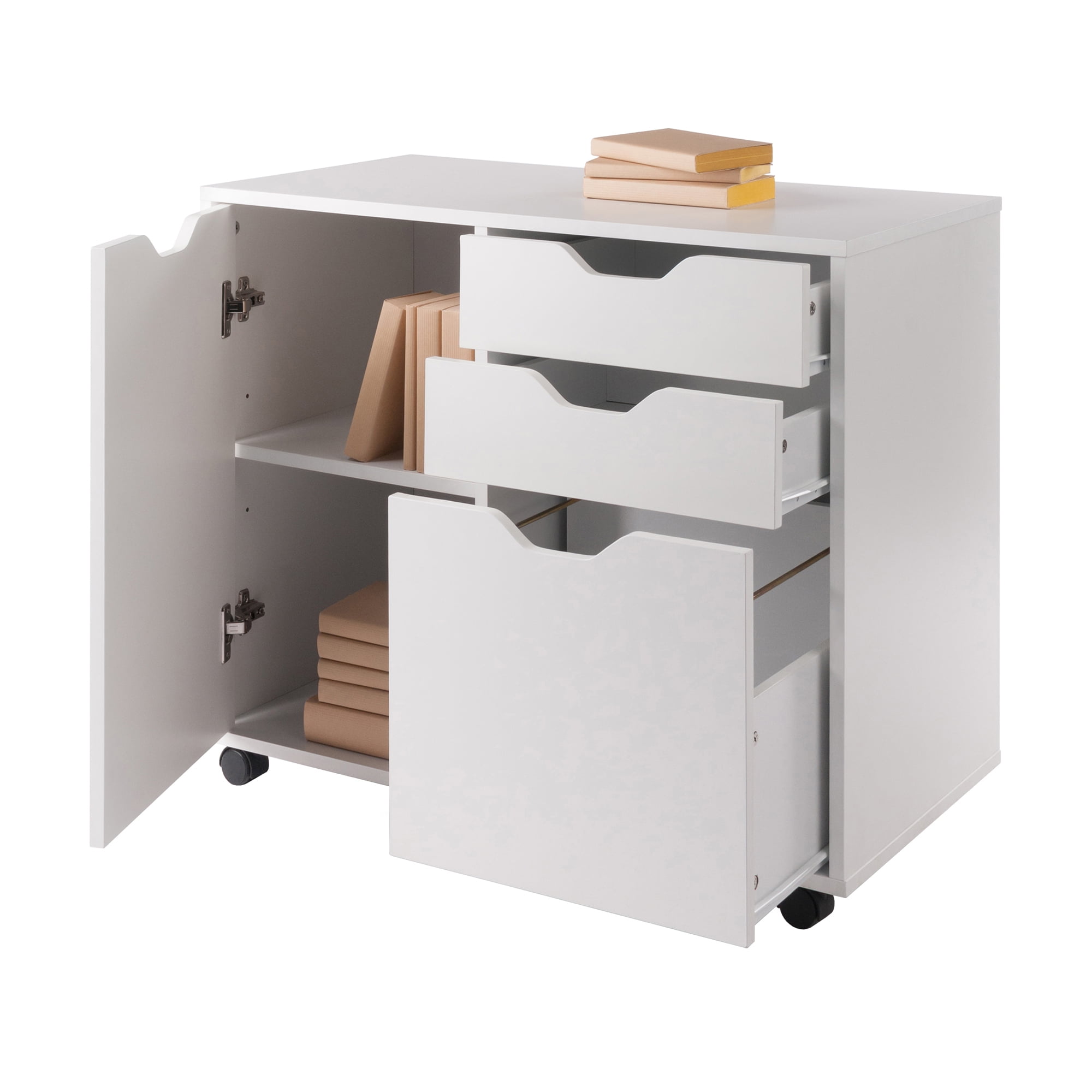 Winsome Halifax 2-Section Mobile Filing Cabinet 10431, White Finish - Image 4