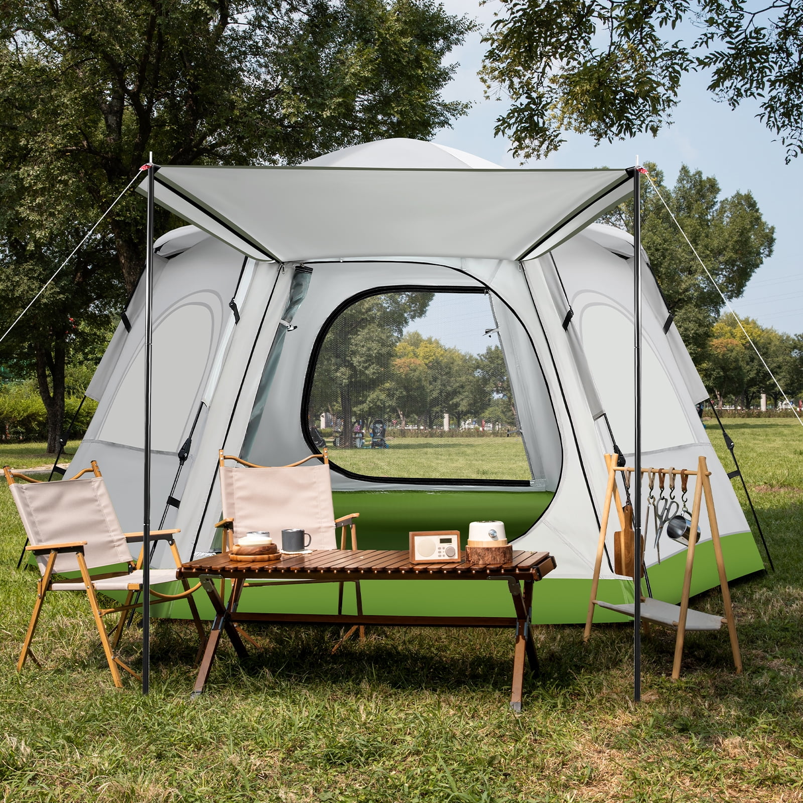 Fenbeli 4-6 Person Waterproof Family Camping Tent for All Seasons, Instant Setup Outdoor Tent with Double Doors, Dome Design for Family, Hiking & Traveling - Image 5