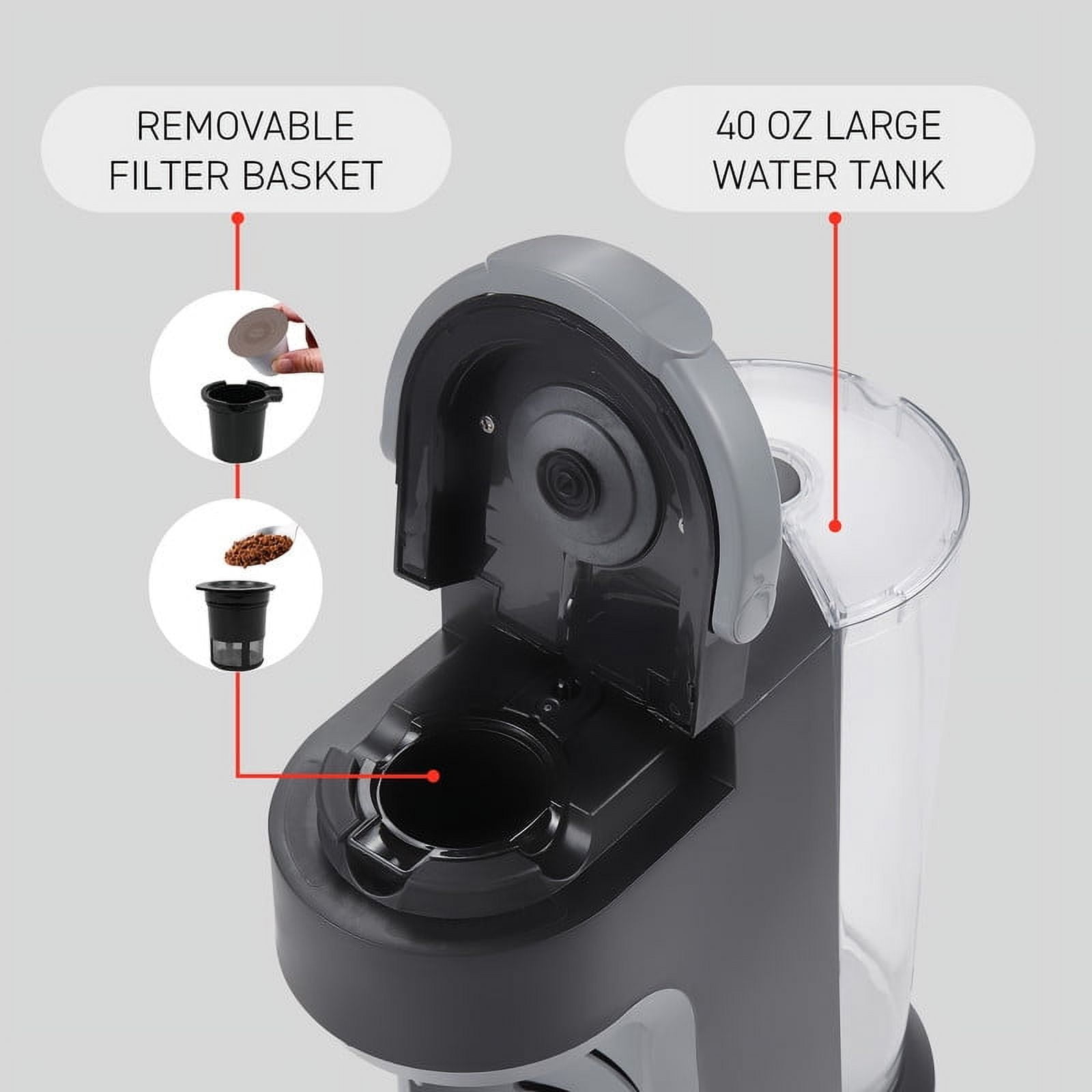 Elite Cuisine EHC352 Rapid Brew Technology 2-in-1 Capsule Coffee Maker - Image 3