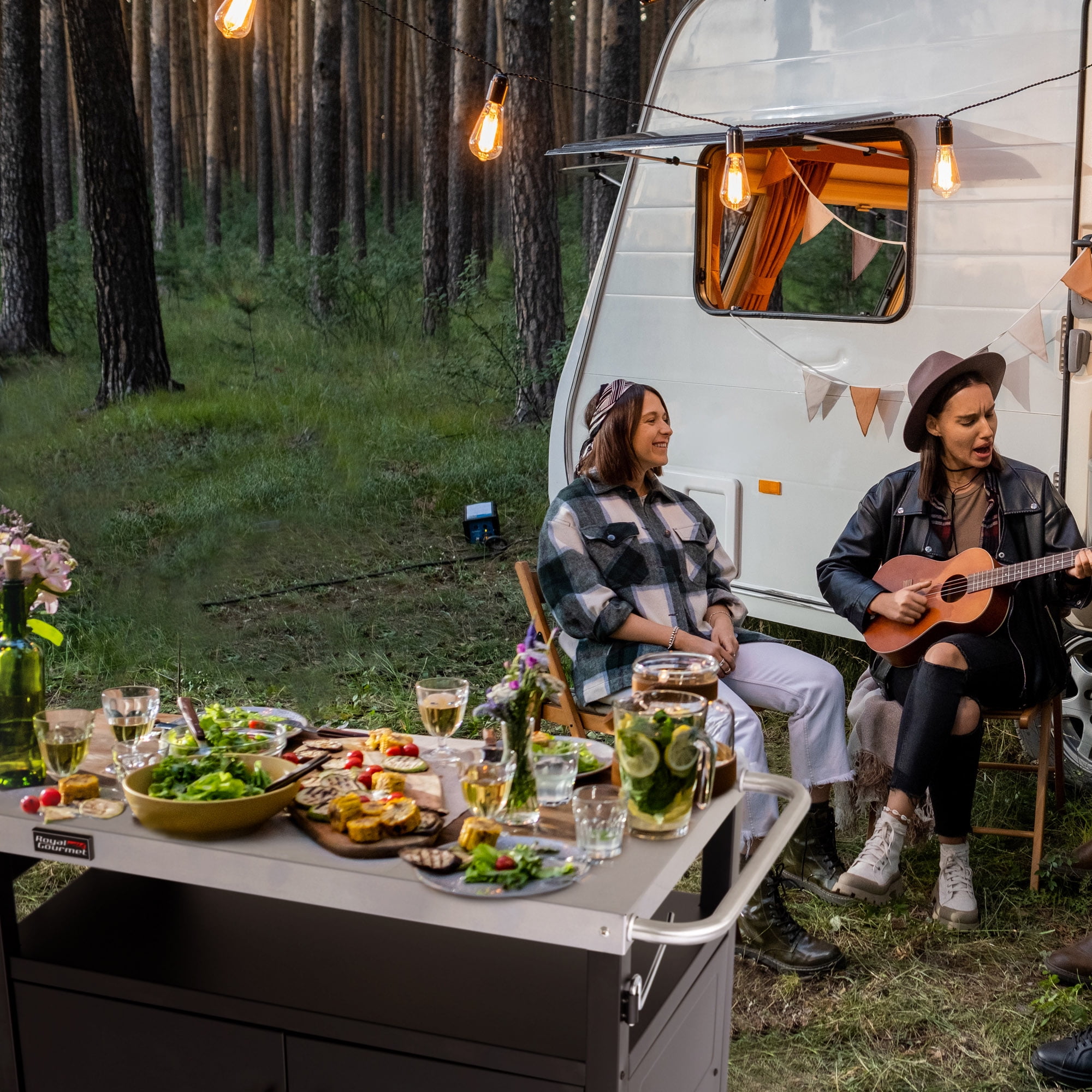 Royal Gourmet PC3403S Movable Kitchen Island Cart, Outdoor Grill Table, Grill Prep Table with Storage - Image 5