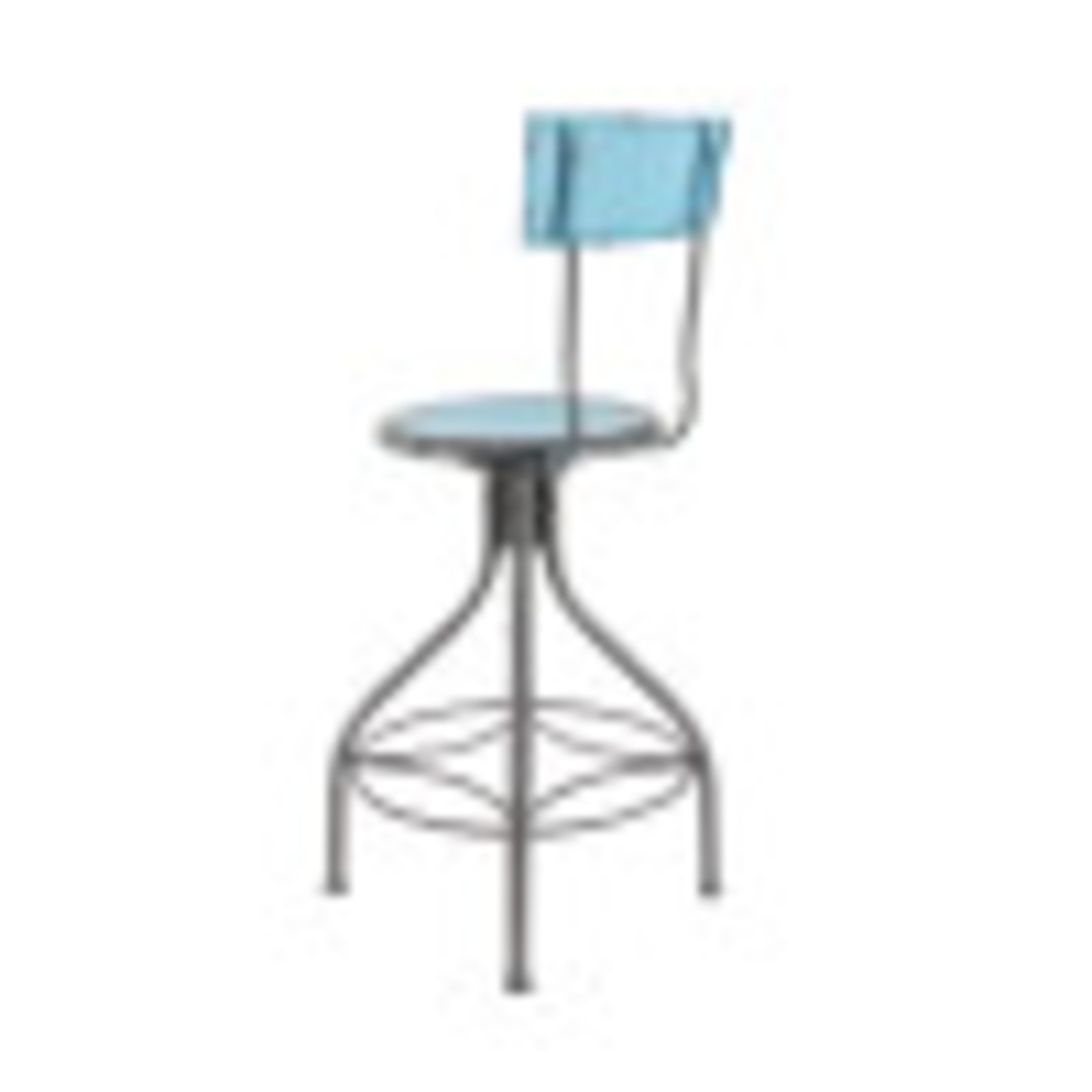 DecMode Metal Bar Stool with Backrest, Teal - Image 13
