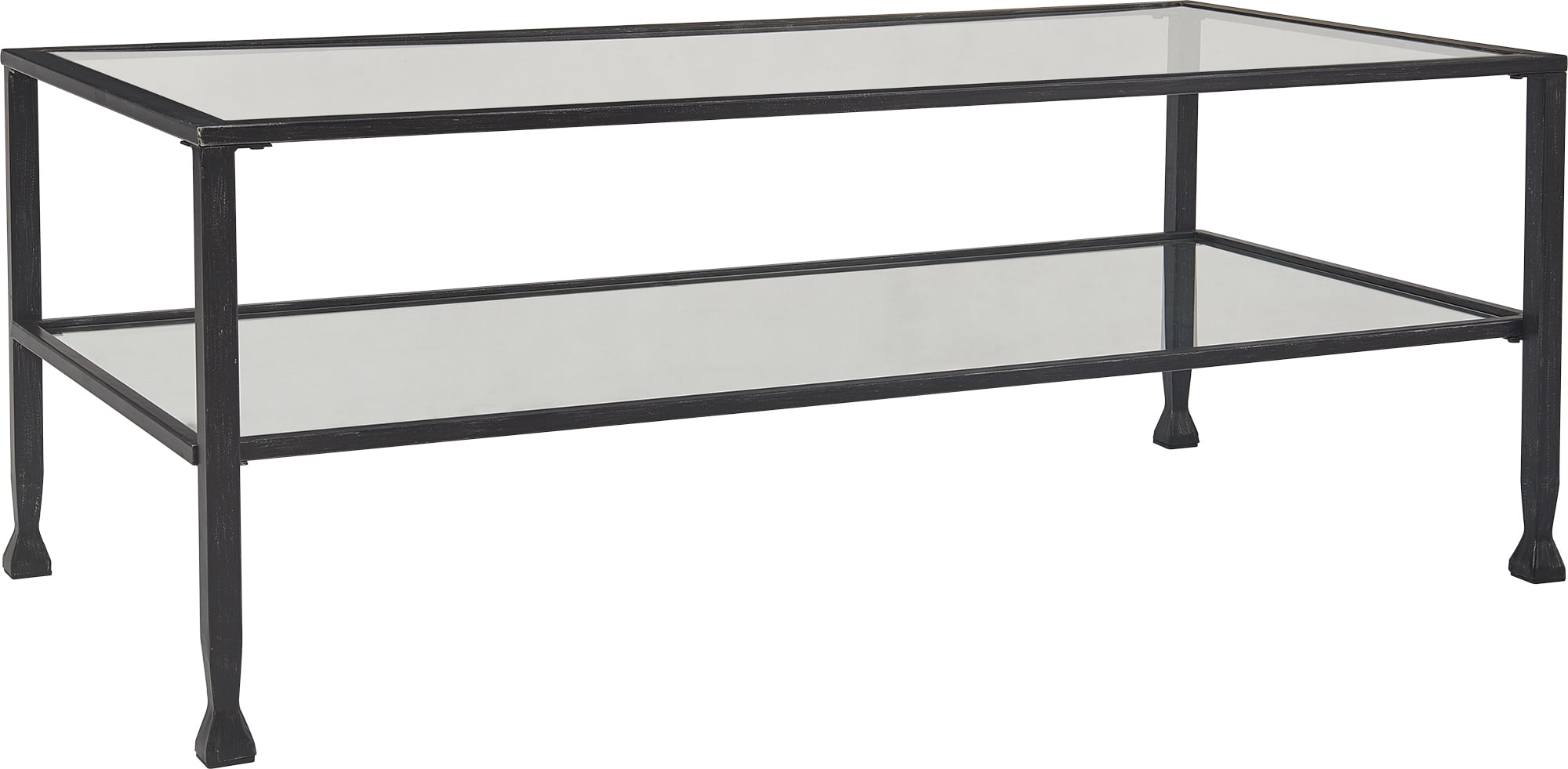 ClickDecor Maddox Glass and Metal Coffee Table Black - Image 7