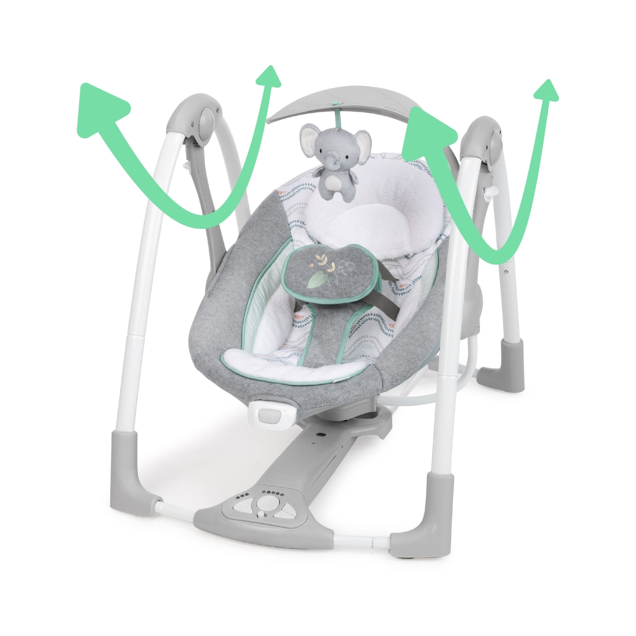 Ingenuity 2-in-1 Portable Baby Swing & Infant Seat with Vibrations and Music, Unisex, Swell - Image 12