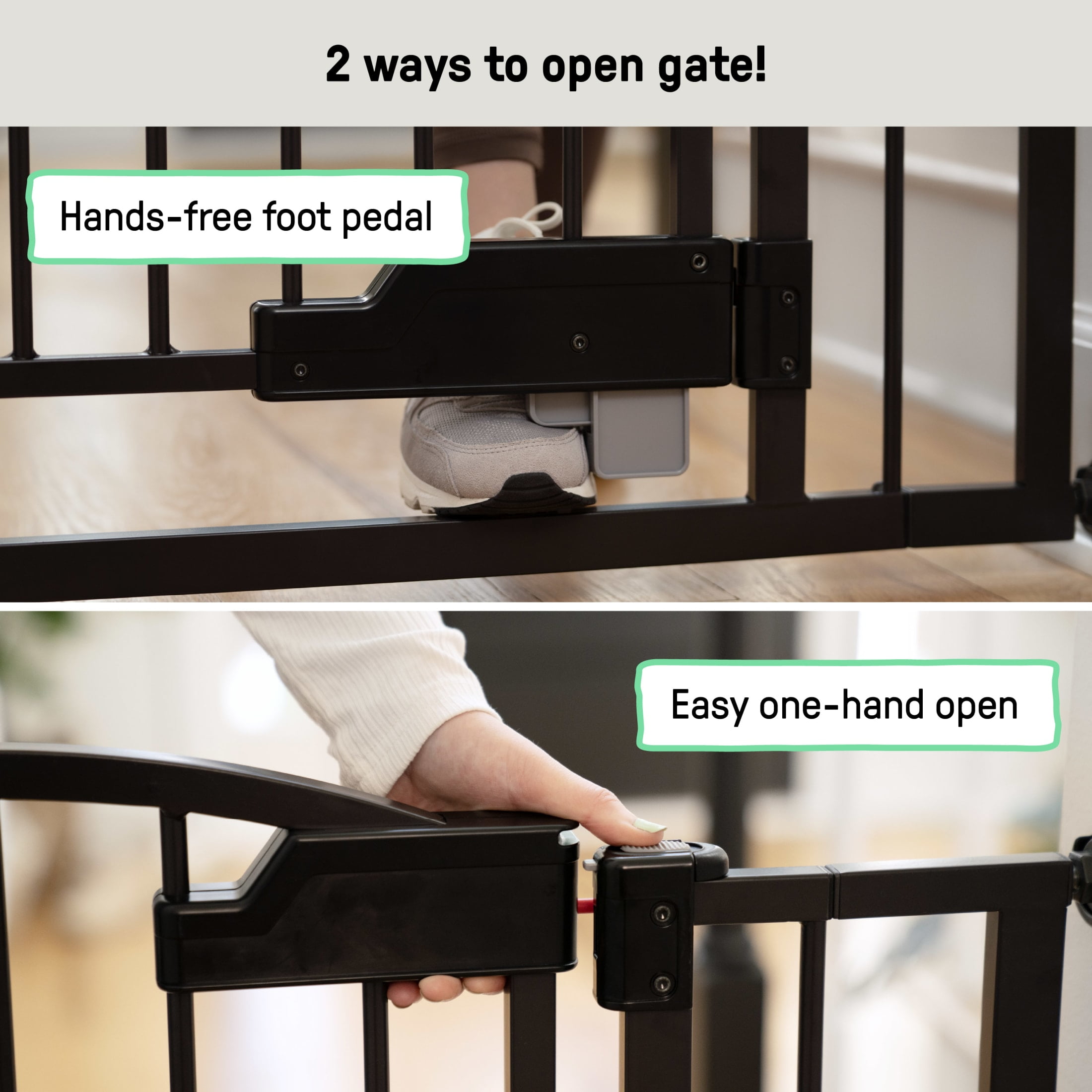 Ingenuity Thruway 52W Series Pet and Baby Gate, Espresso Metal, Openings from 27.5” to 52" Wide - Image 3