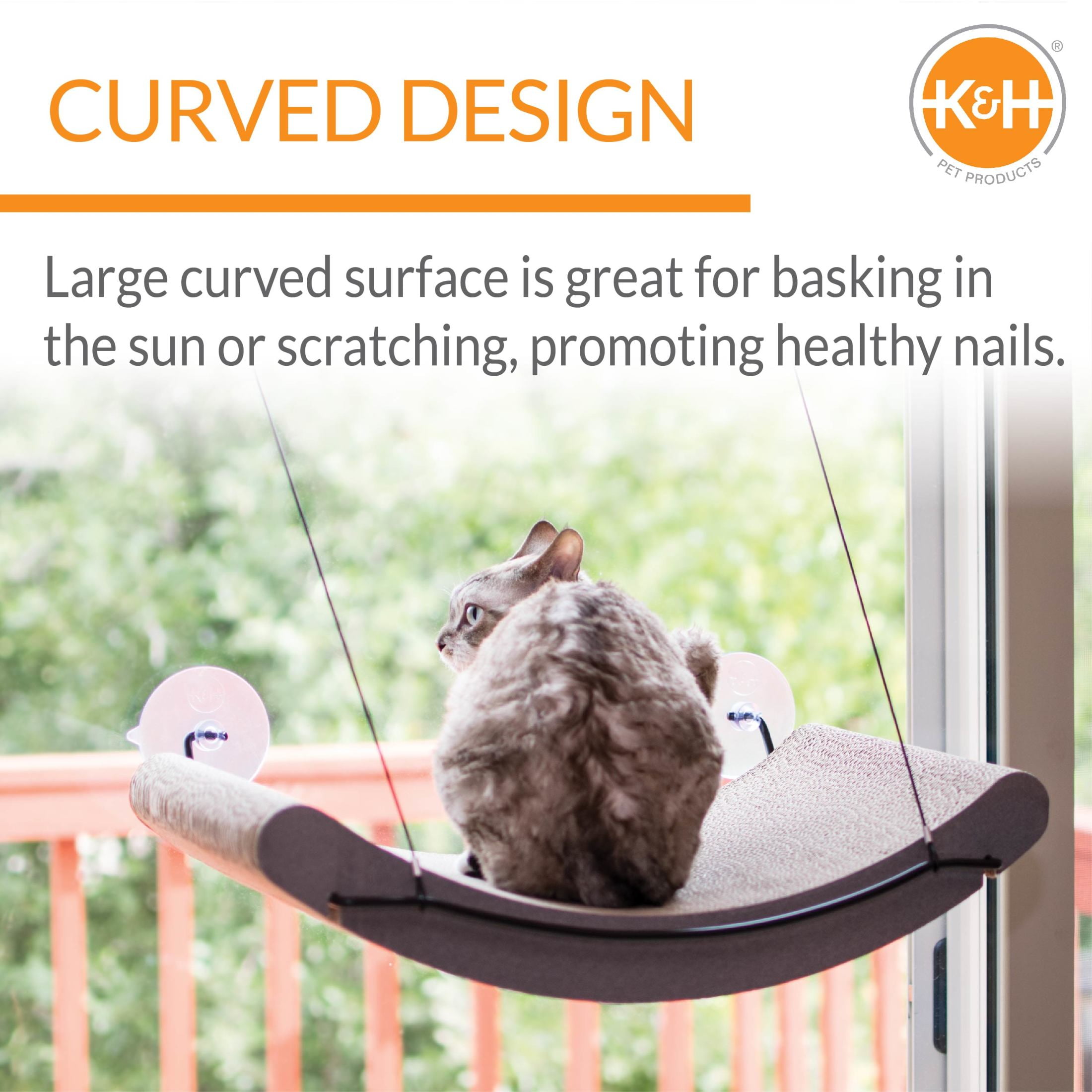 K&H Pet Products EZ Mount Window Cat Scratcher Kitty Sill Cradle Complete Kitty Sill Cradle Black/Cardboard 11 X 20 Inches - Image 5