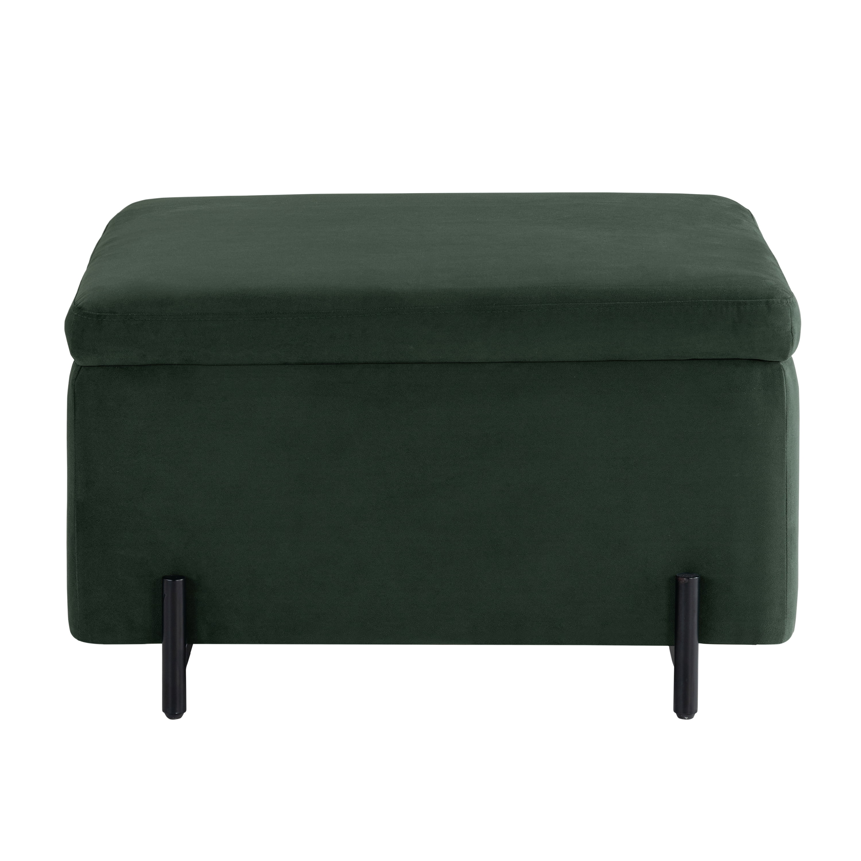 Studio Living Kingston Modern Large Storage Ottoman, Green Velvet Fabric - Image 13
