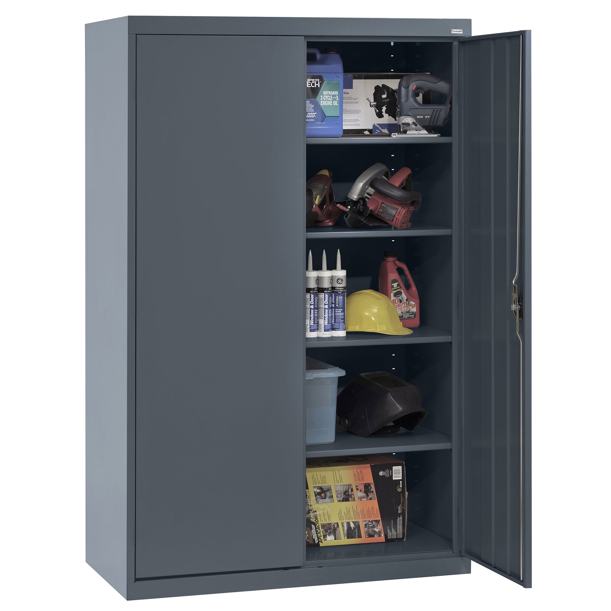 Sandusky Lee 46"W x 24"D x 72"H 5-Shelf Steel Storage Cabinet with Recessed Handle - Image 5