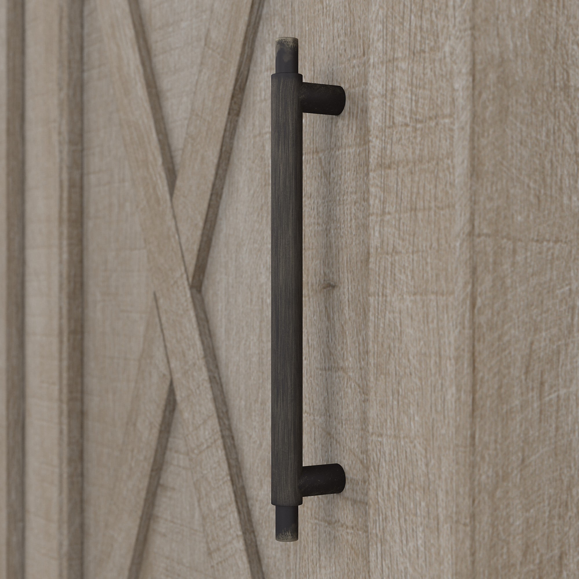 Bush Furniture Key West Nightstand with Door in Washed Gray - Image 3