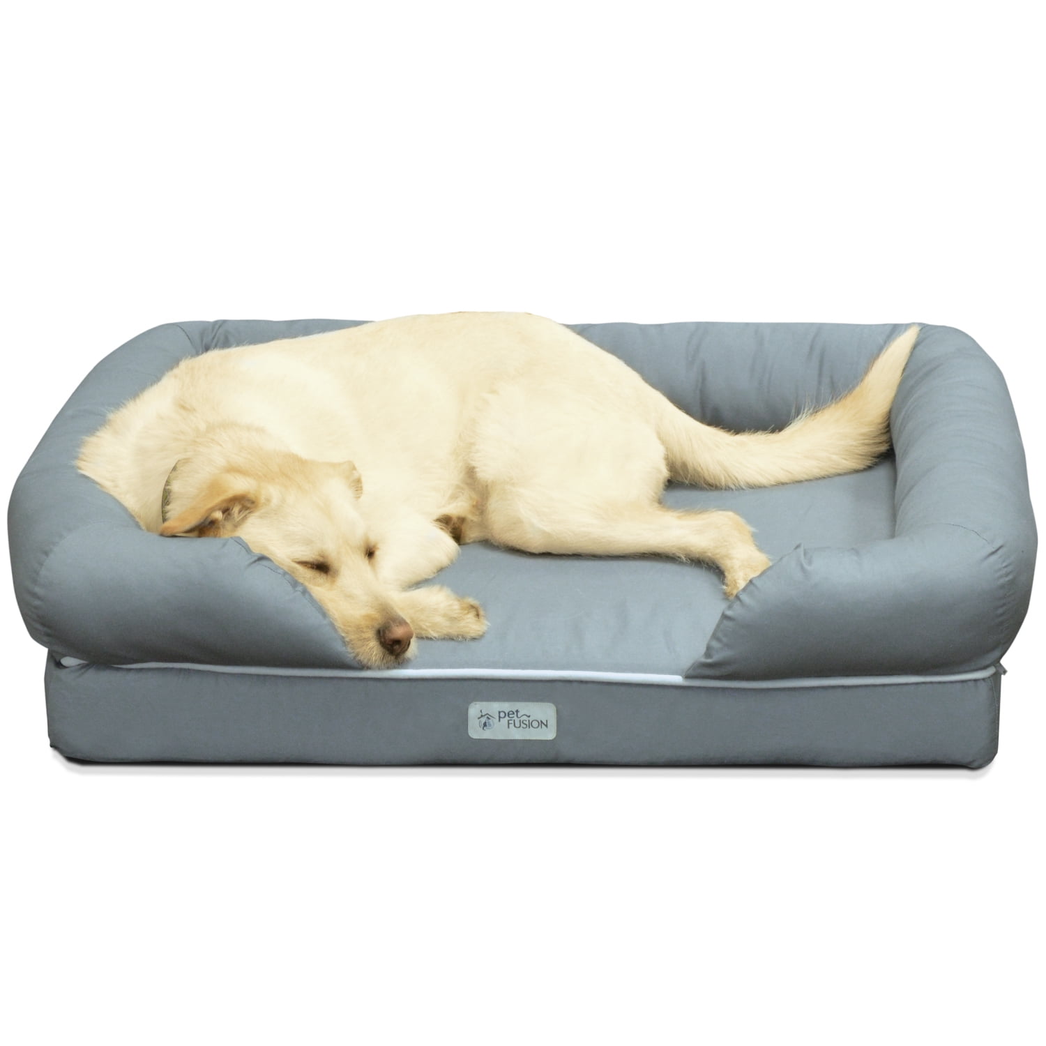 PetFusion PetFusion Ultimate Memory Foam Lounger Dog Bed, Large, 36"x28"x9" Pet Dog Bed, Large, Gray - Image 9