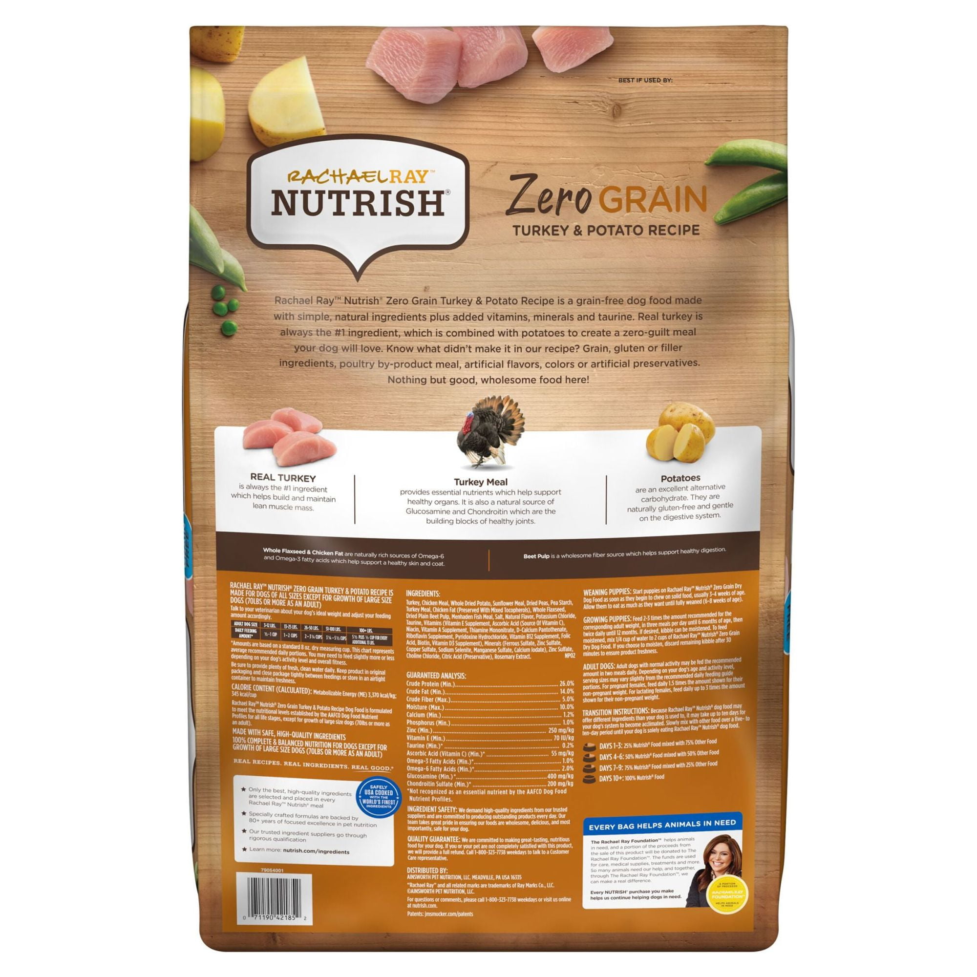 Rachael Ray Nutrish Zero Grain Turkey & Potato Recipe, Dry Dog Food, 26lb Bag (Packaging May Vary) - Image 7