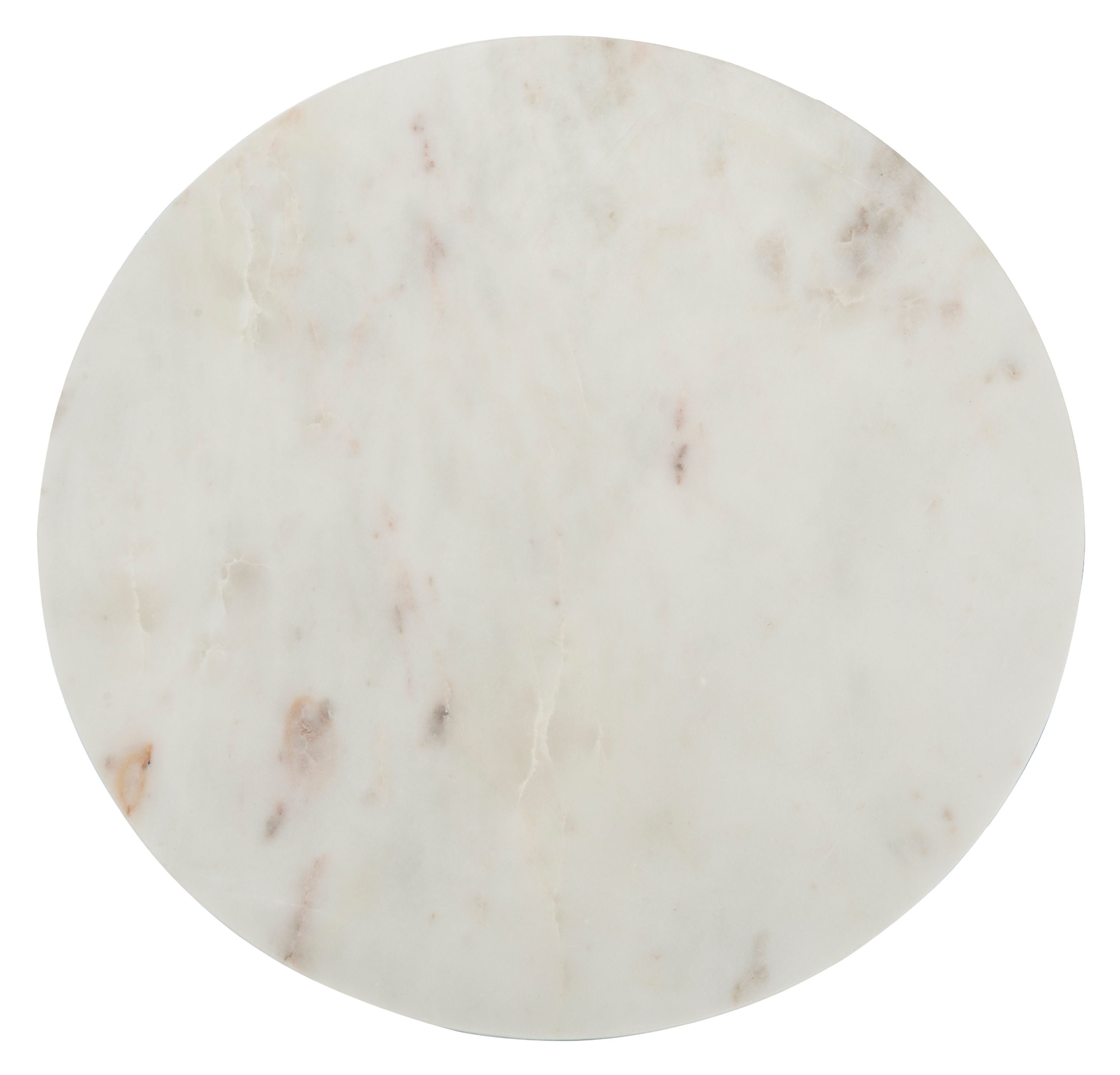 SAFAVIEH Azizi Round Stone Top Glam Side Table, Stone/Black Gold - Image 2