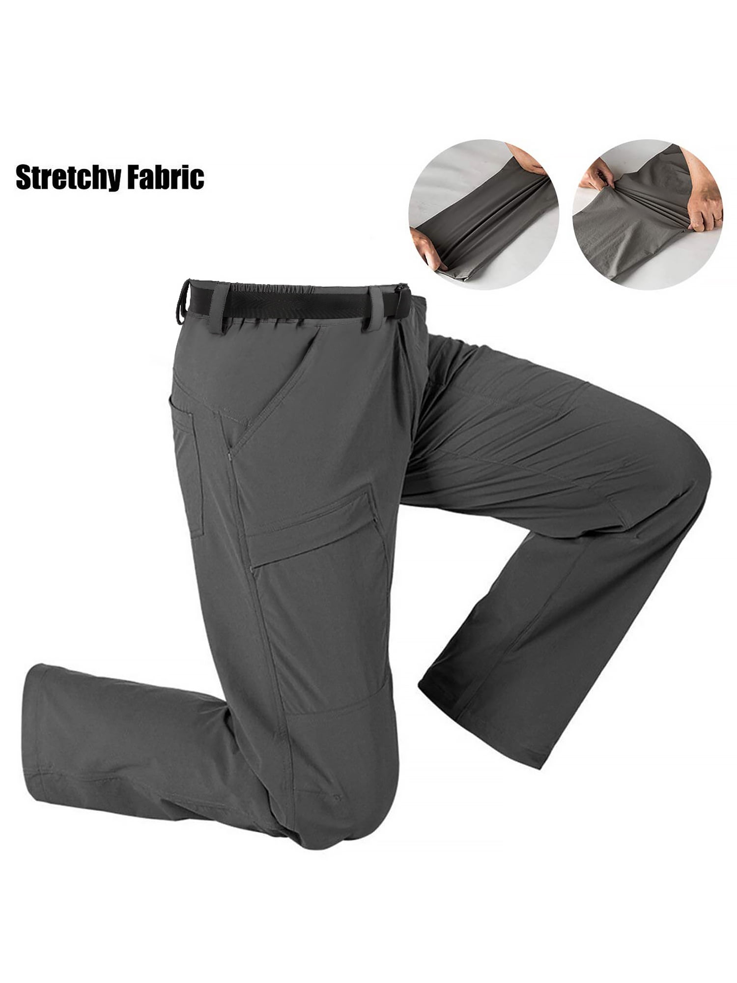 FREE SOLDIER Men's Waterproof Lightweight Hiking Pants Quick Dry Cargo Pants - Image 4