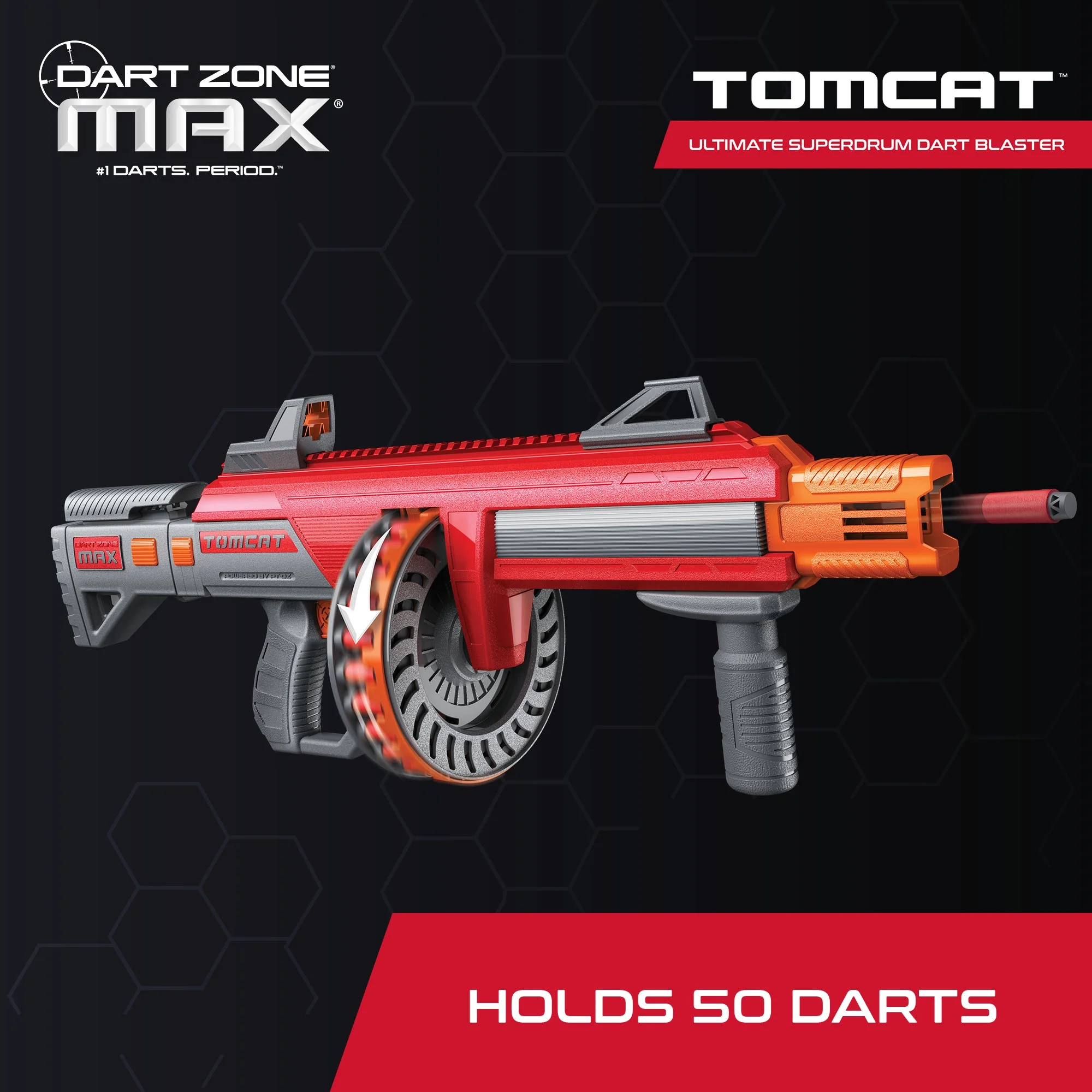 DART ZONE Max Tomcat Ultimate Superdrum Dart Blaster 58-Piece Set - Image 7