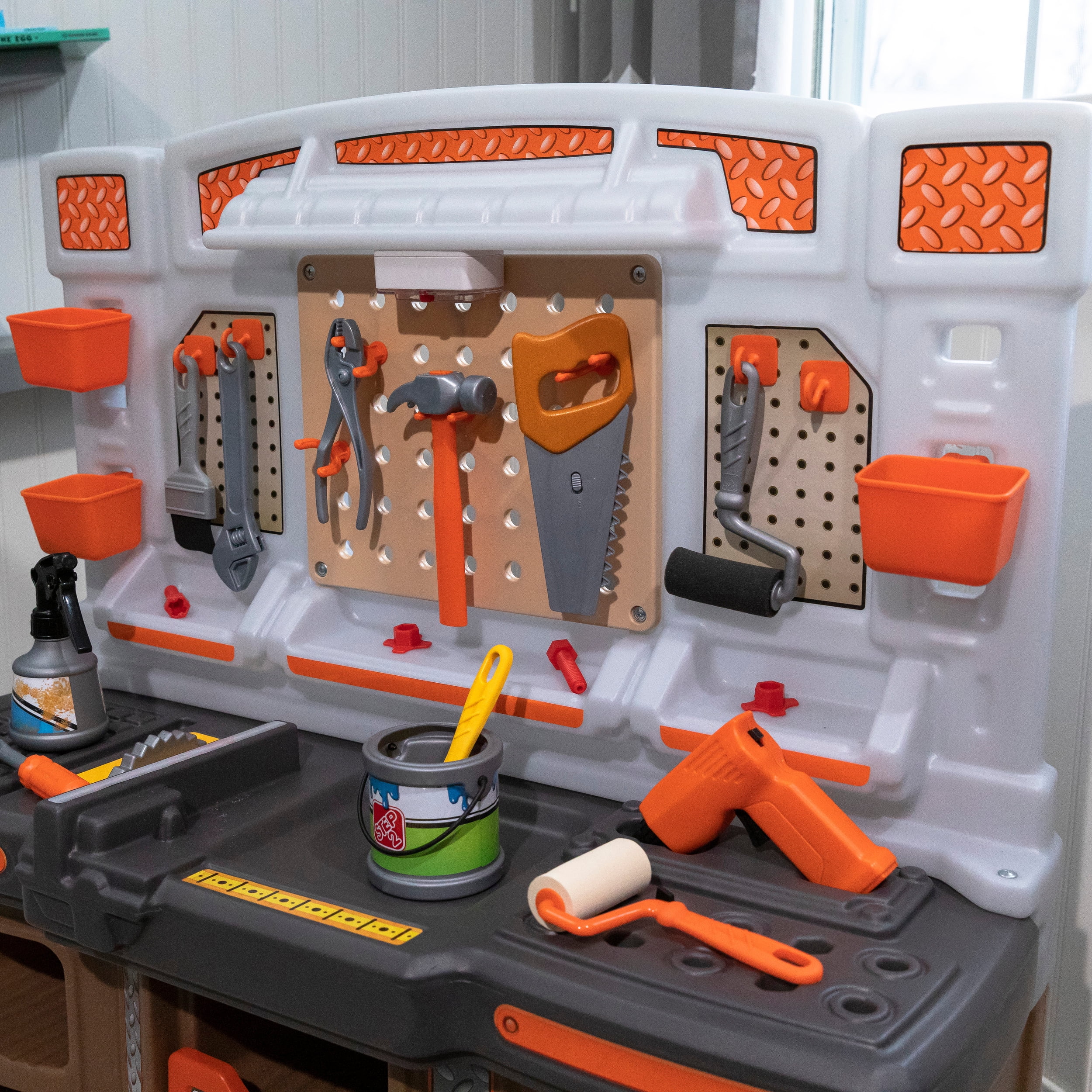 Step2 Big Builders Pro Workshop Multicolor Tool Bench, 27.50" x 34", 19 lb - Image 21