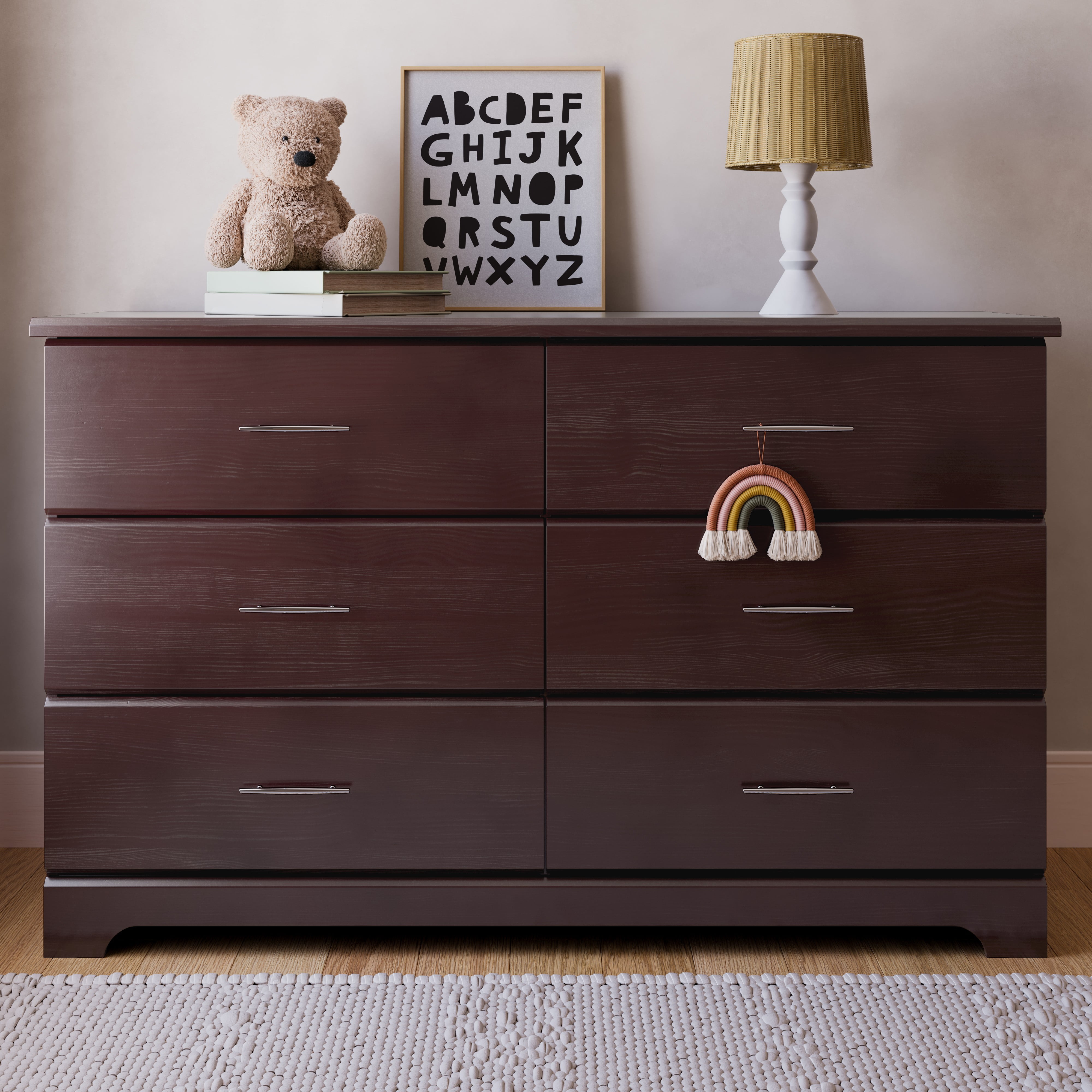 Storkcraft Brookside 6 Drawer Nursery Double Dresser, Espresso - Image 8