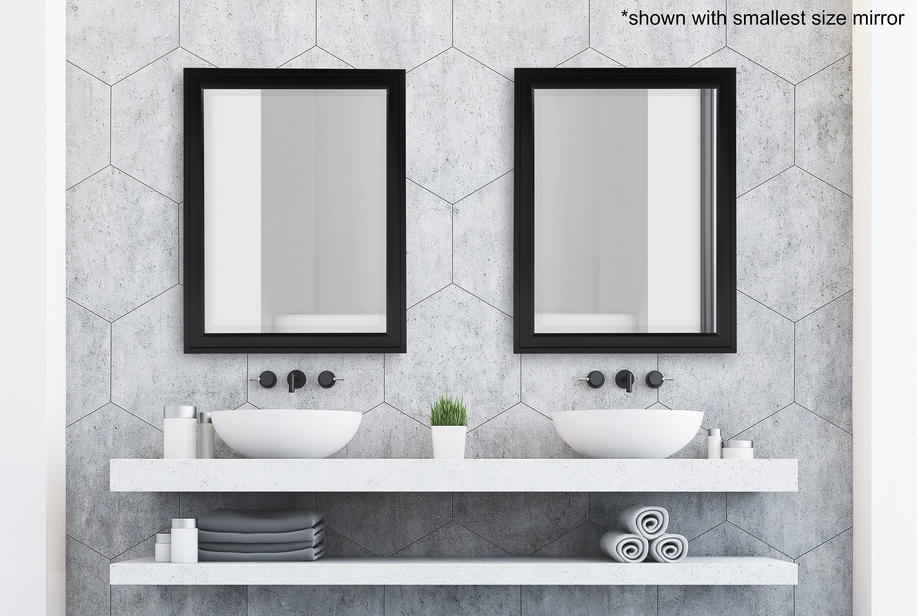 DesignOvation Bosc Framed Decorative Rectangle Wall Mirror, 27.5x39.5 Black - Image 5