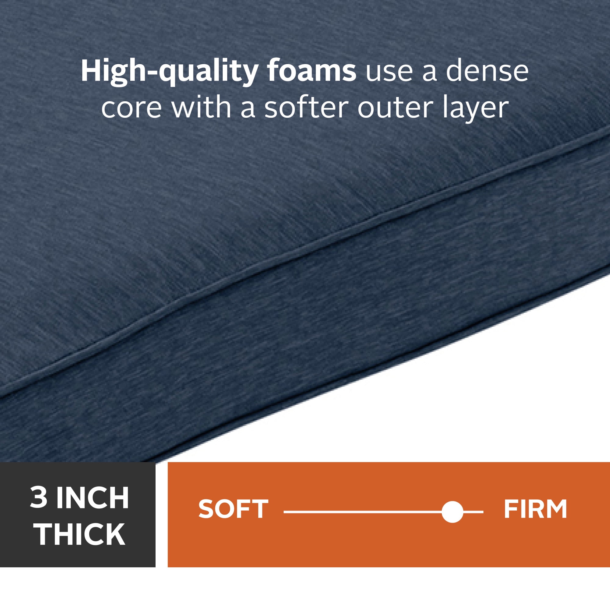 Classic Accessories Montlake Weatherproof Outdoor Chaise Lounge Cushion, Heather Indigo - Image 4