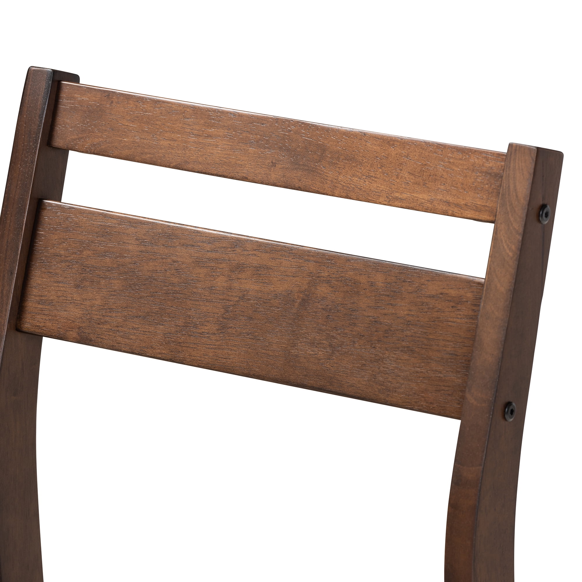 Baxton Studio Lovy Modern and Contemporary Gray Fabric Upholstered Dark Walnut-Finished 5-Piece Wood Dining Set - Image 7