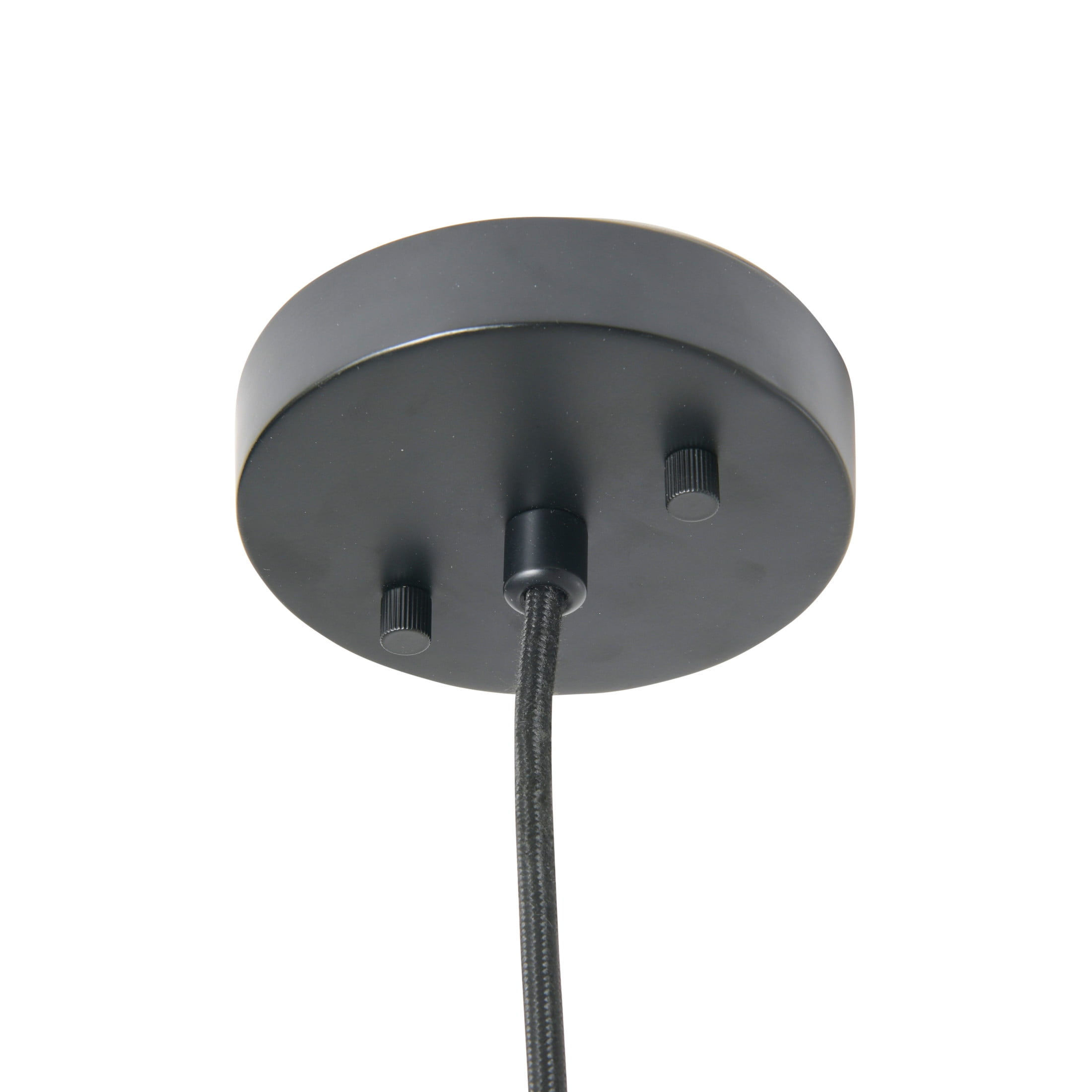 Creative Co-Op Open Weave Metal and Paper Rope Ceiling Light, Black - Image 4