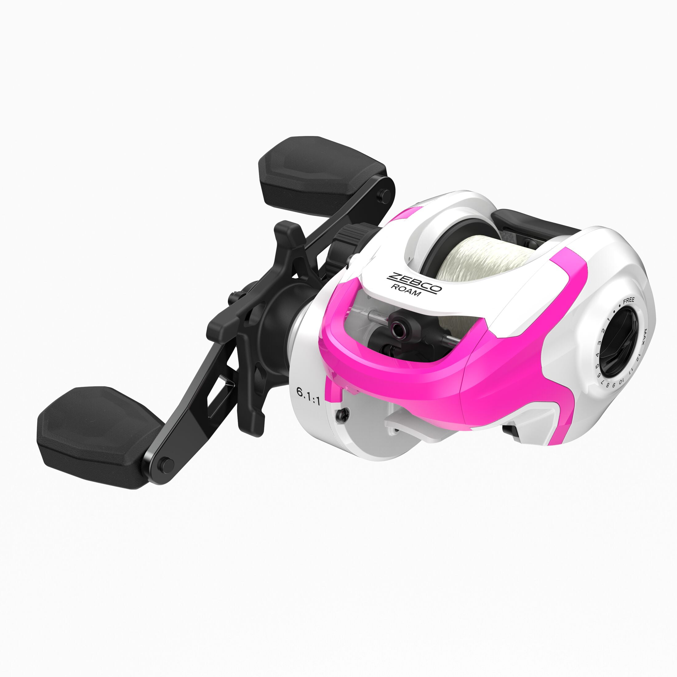 Zebco Roam Baitcast Reel and Fishing Rod Combo, 6-Foot 6-Inch Rod, Size 100 Reel, Right-Hand Retrieve, Pink - Image 5
